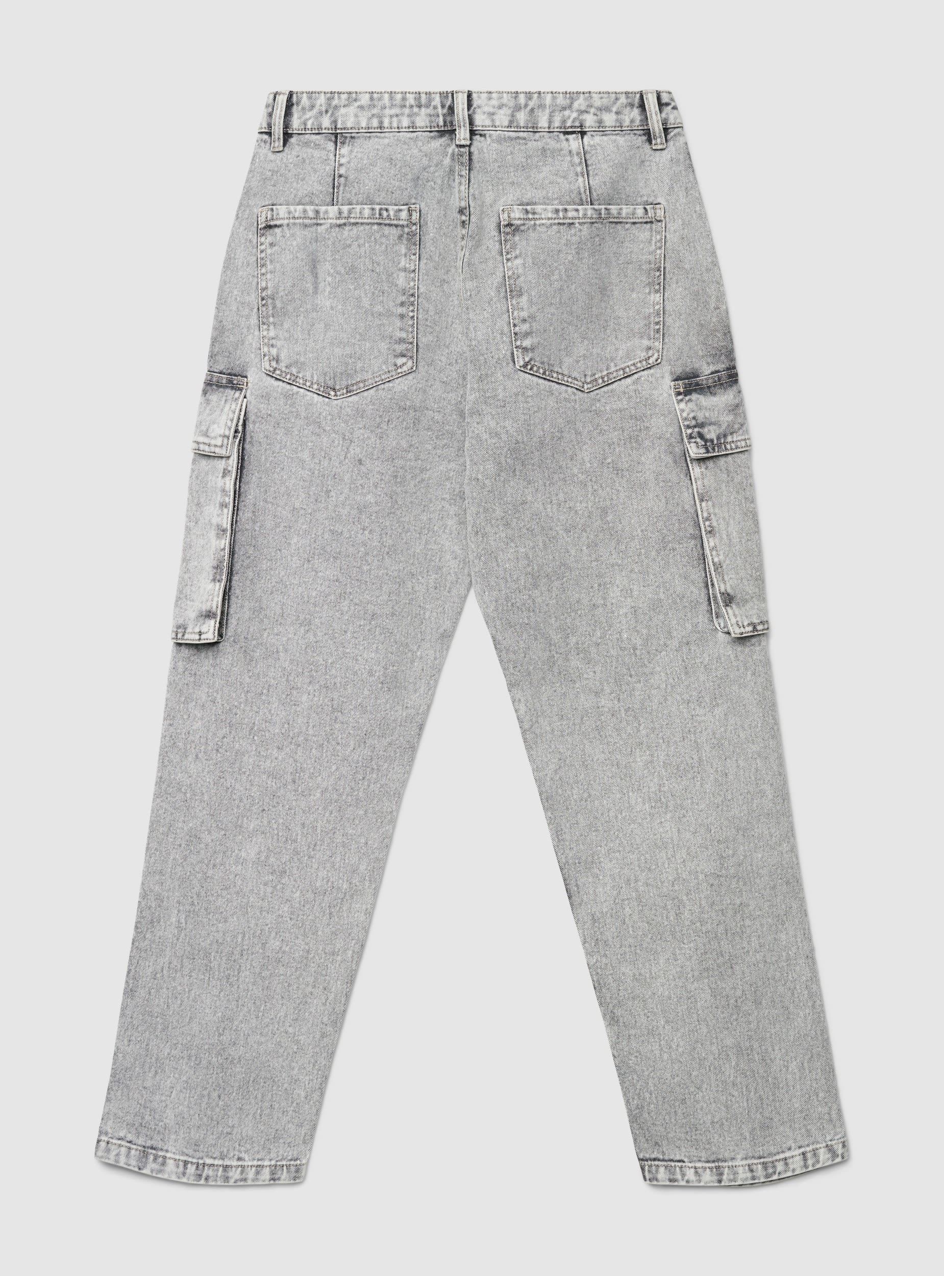 Jeans over cargo a tinta unita - Image 6