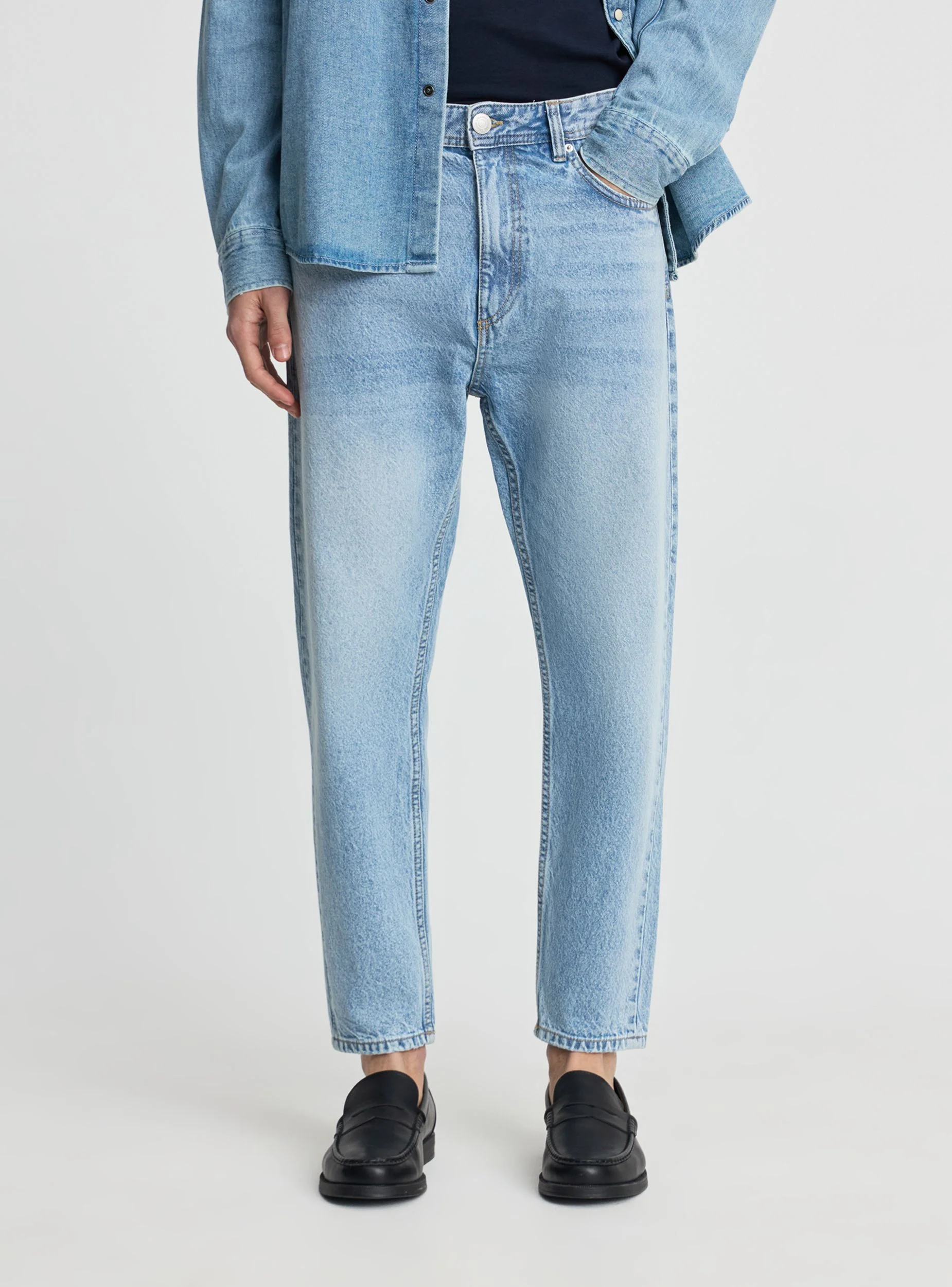 Jeans relaxed a tinta unita - Image 2