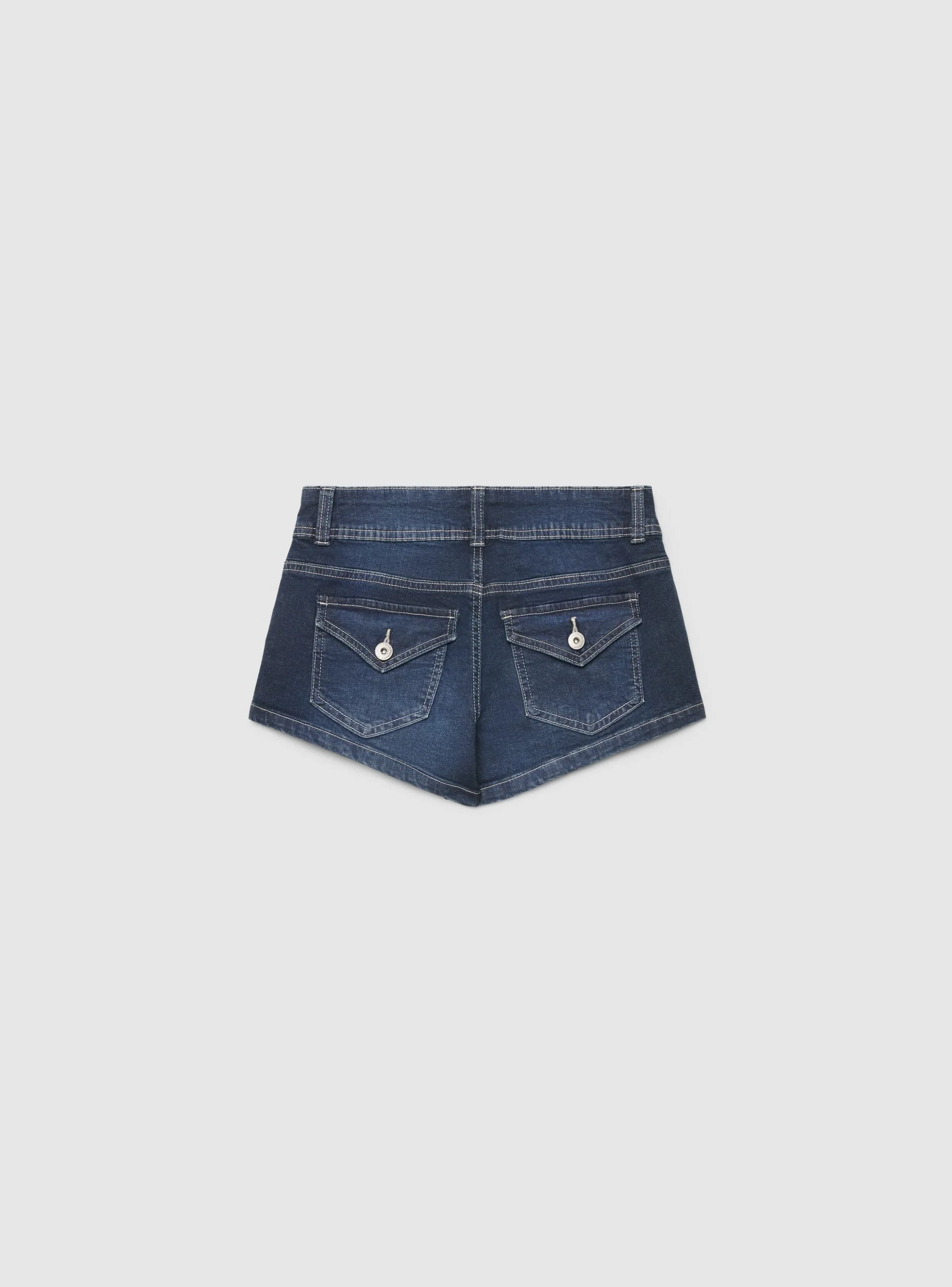 Jeans shorts vita bassa a tinta unita - Image 7