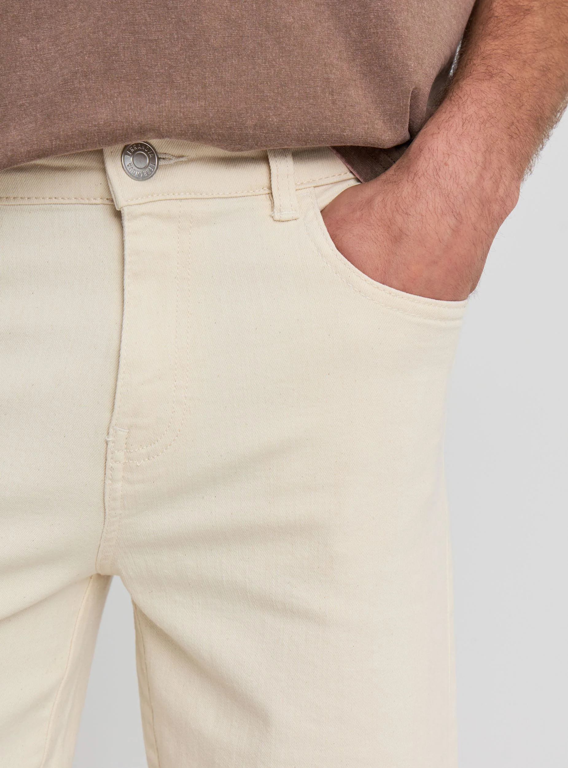 Jeans skinny corti a tinta unita - Image 3