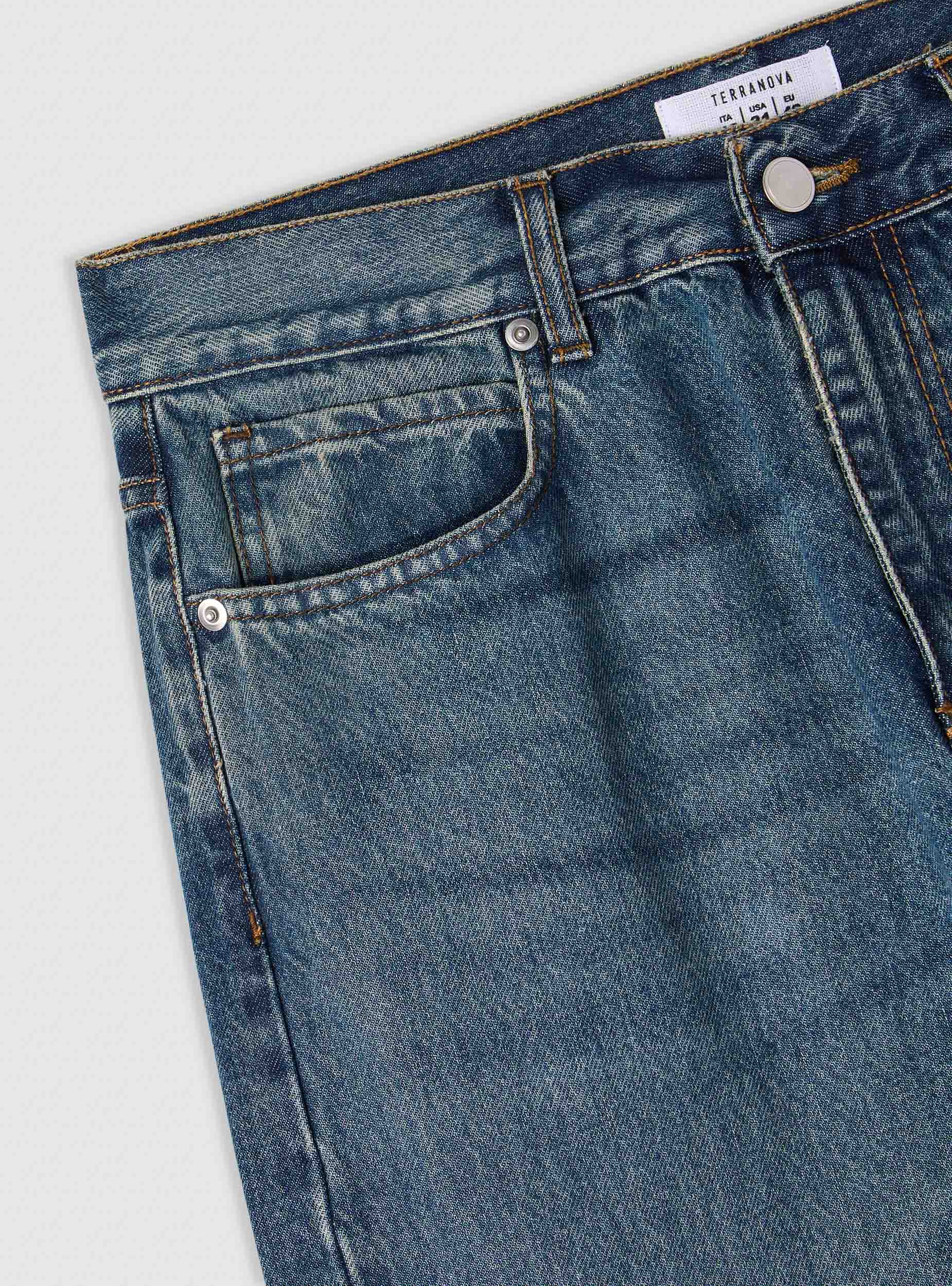 Jeans straight a 5 tasche tinta unita - Image 3
