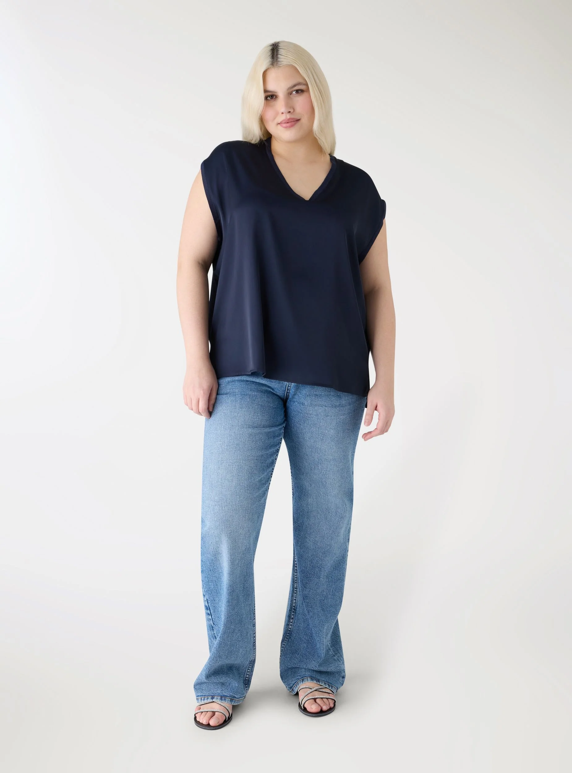 Jeans straight a tinta unita - Image 2