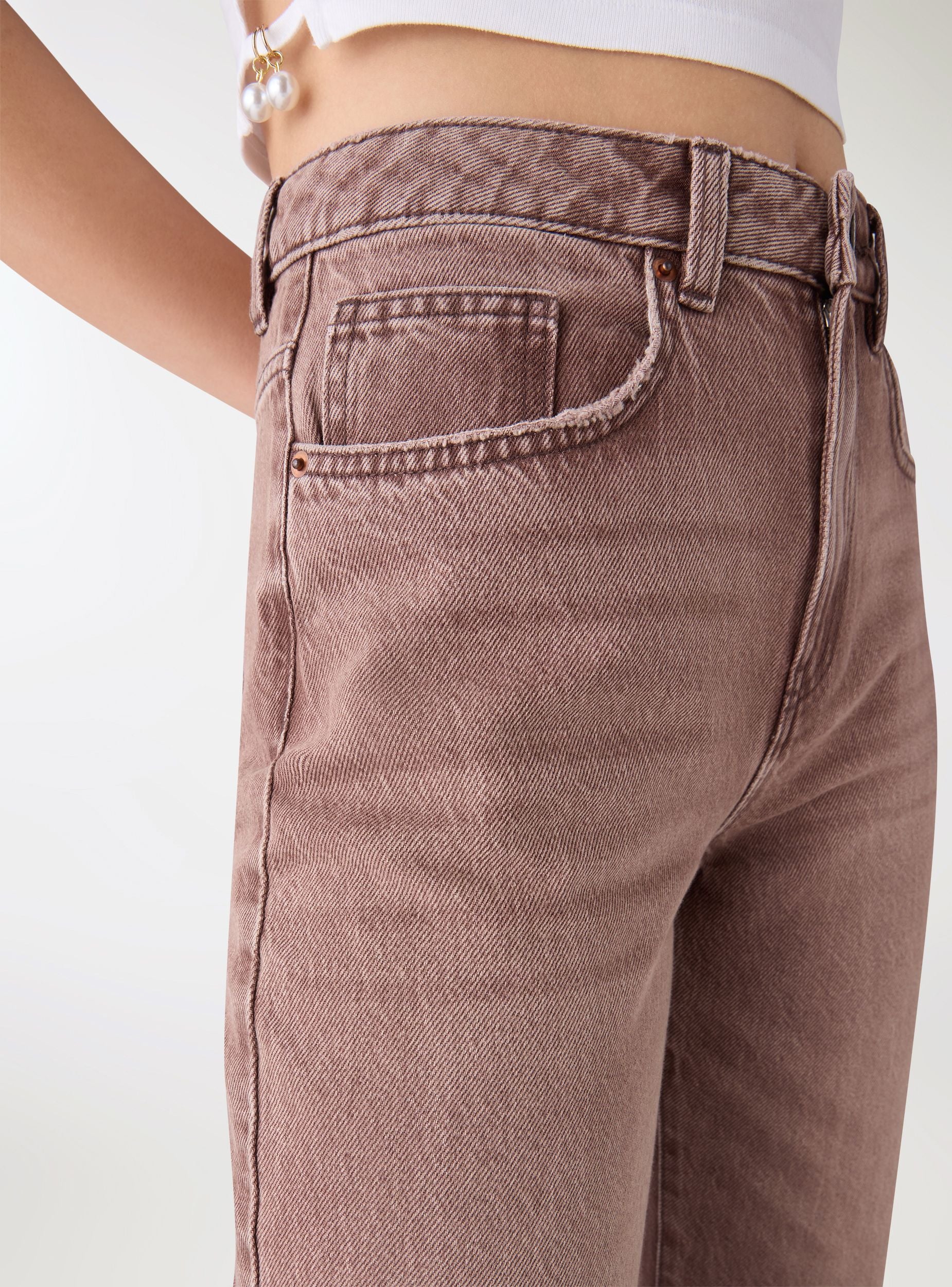 Jeans straight a tinta unita - Image 3