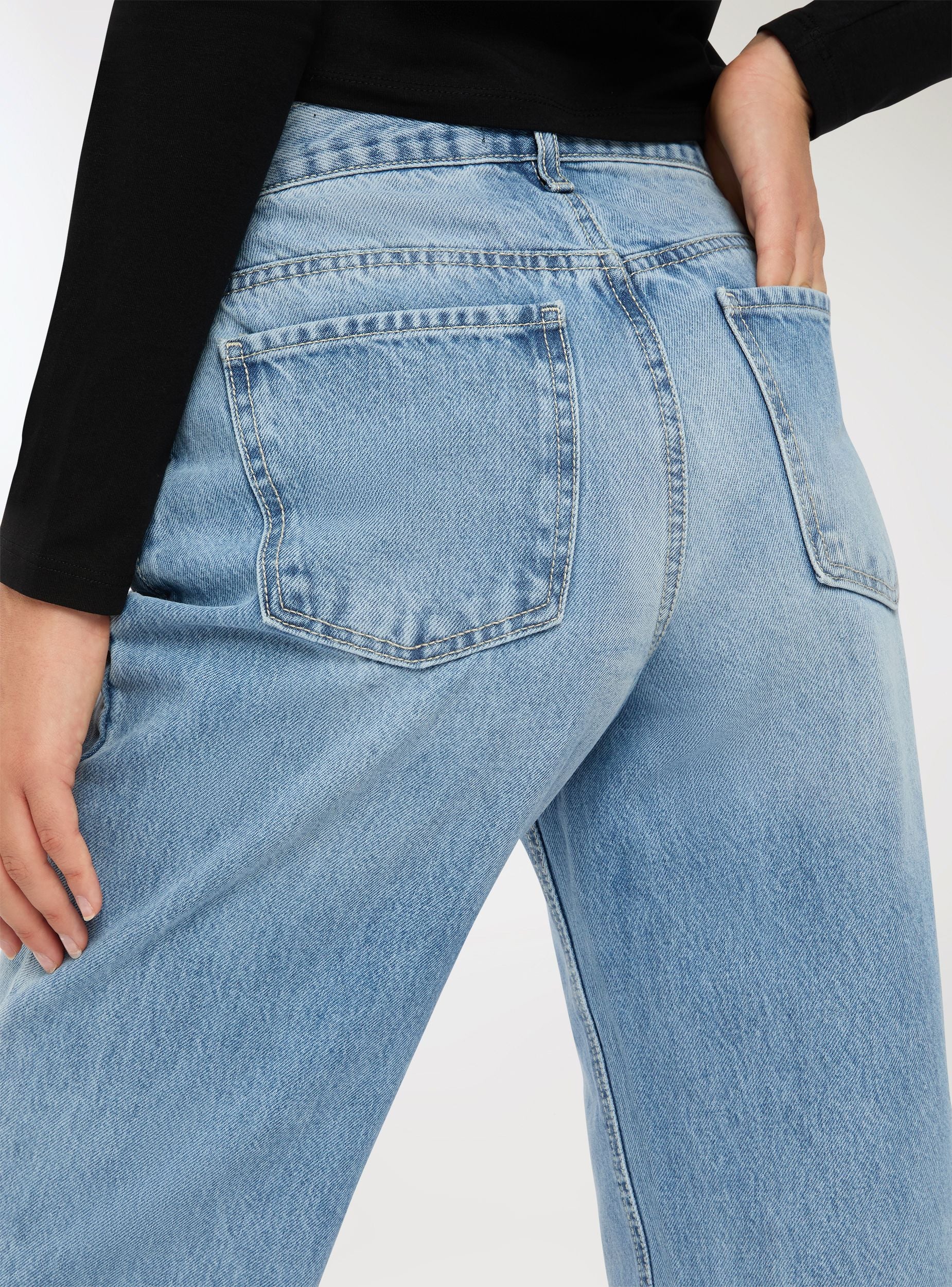 Jeans straight leg a tinta unita - Image 3