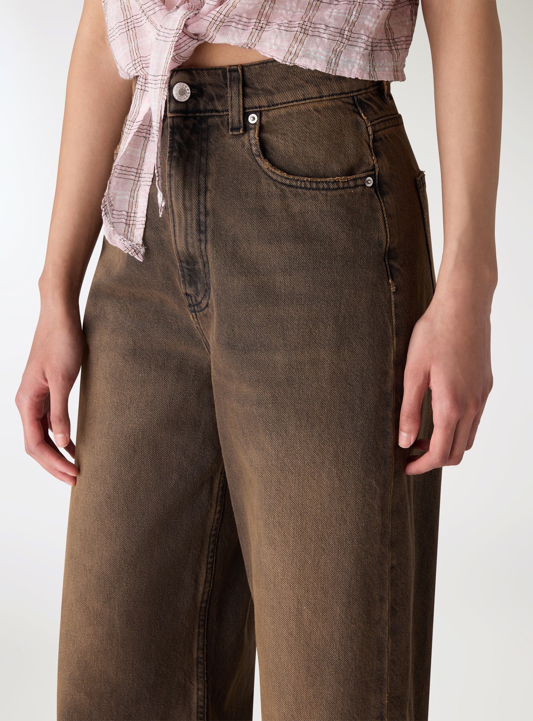 Jeans super wide leg a tinta unita