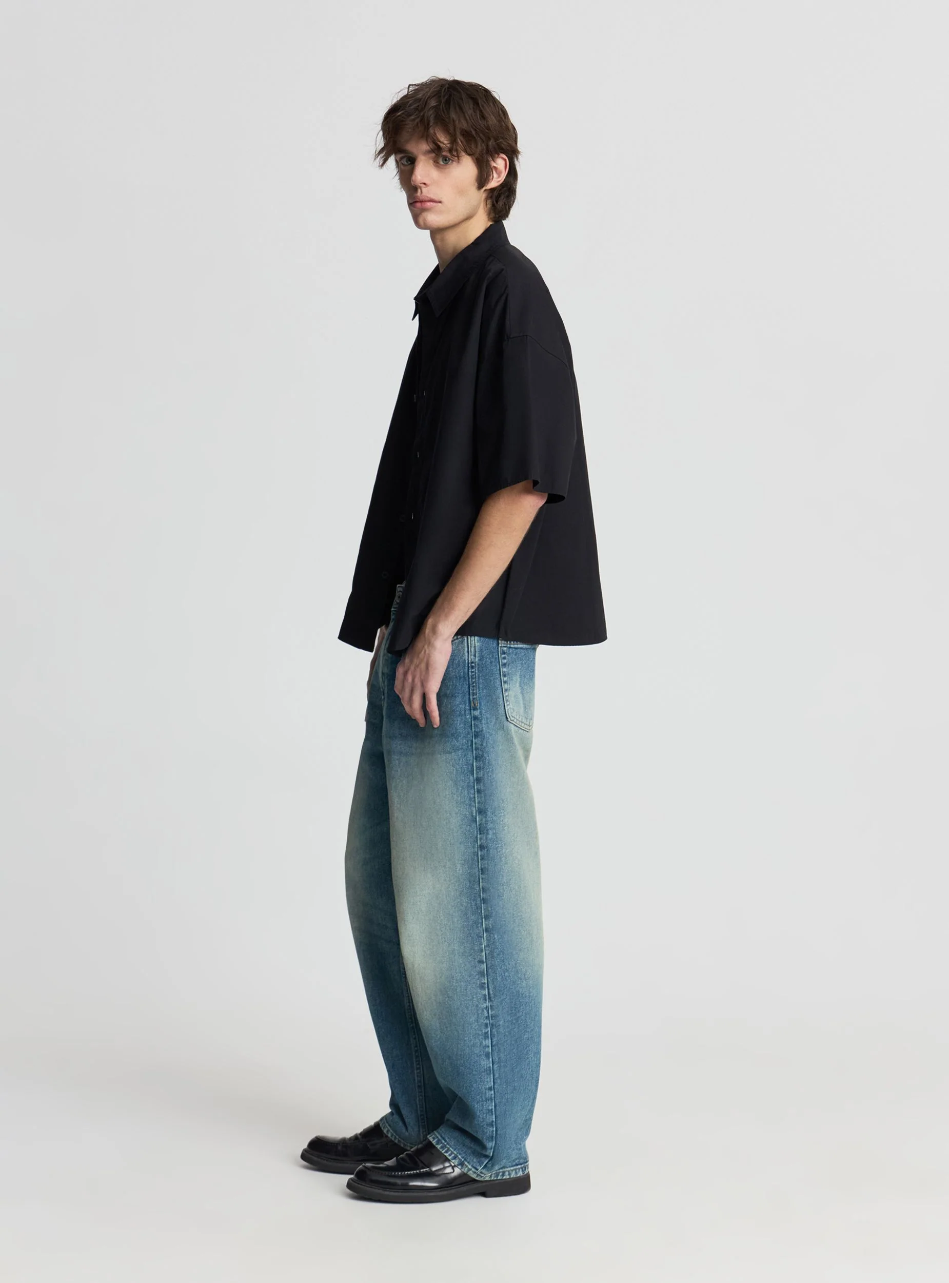 Jeans superbaggy tinta unita - Image 3