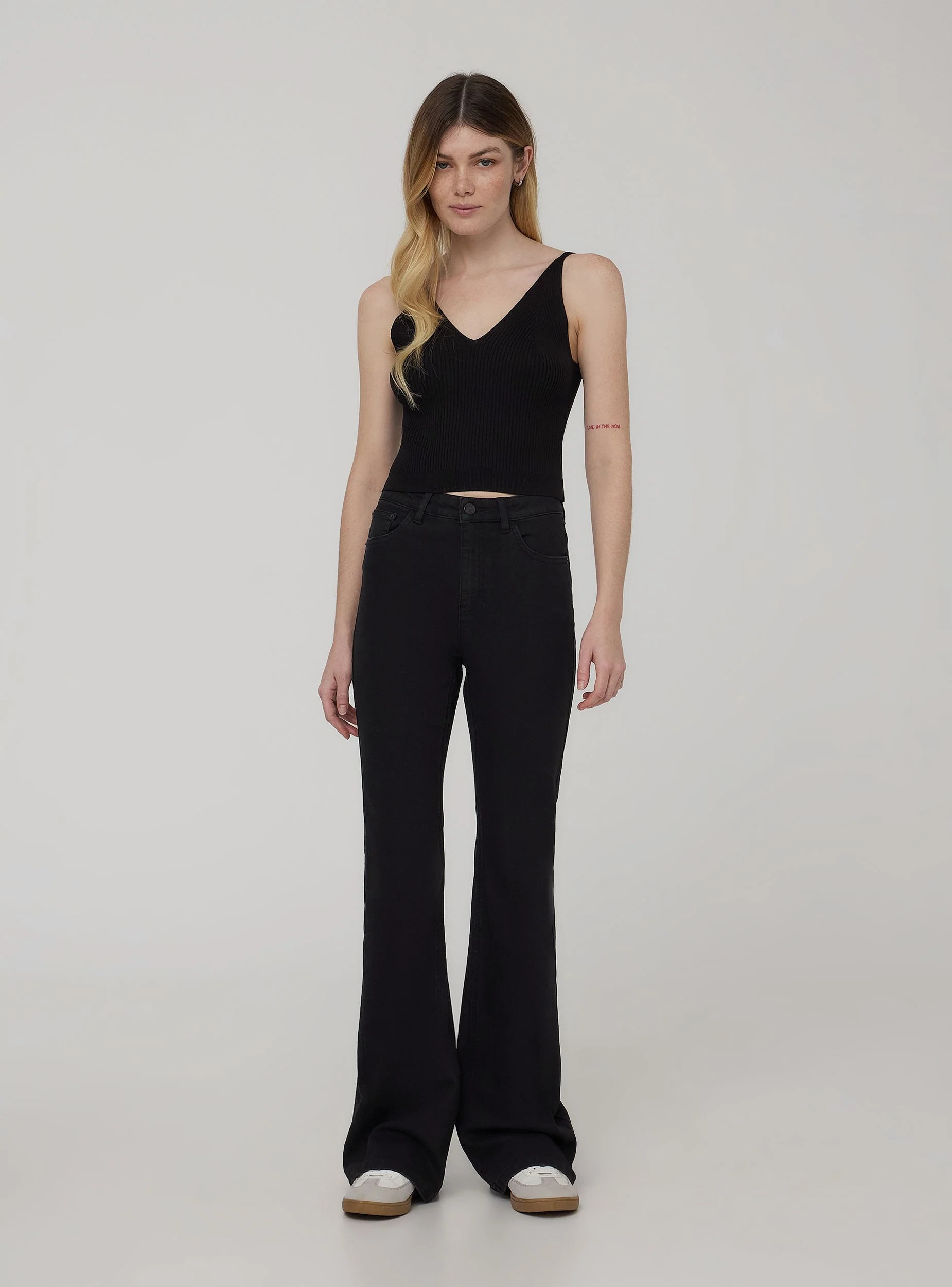 Jeans vita alta a zampa - Image 3