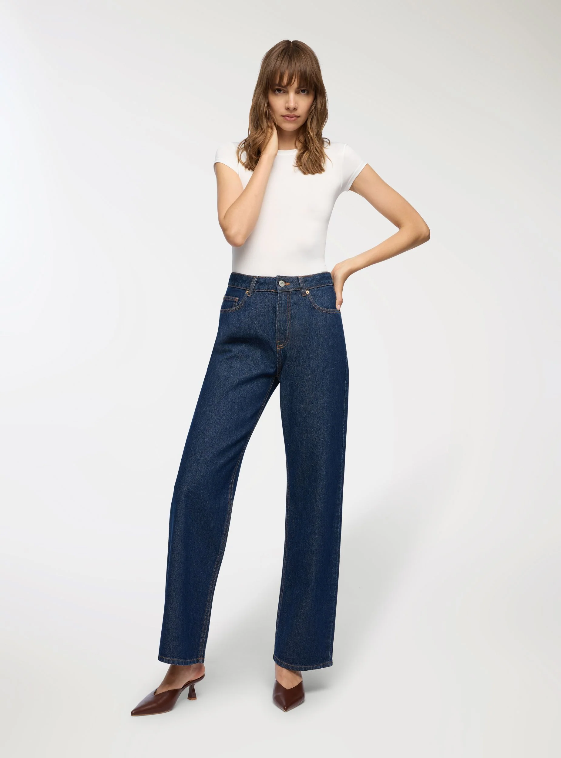 Jeans wide leg a cinque tasche