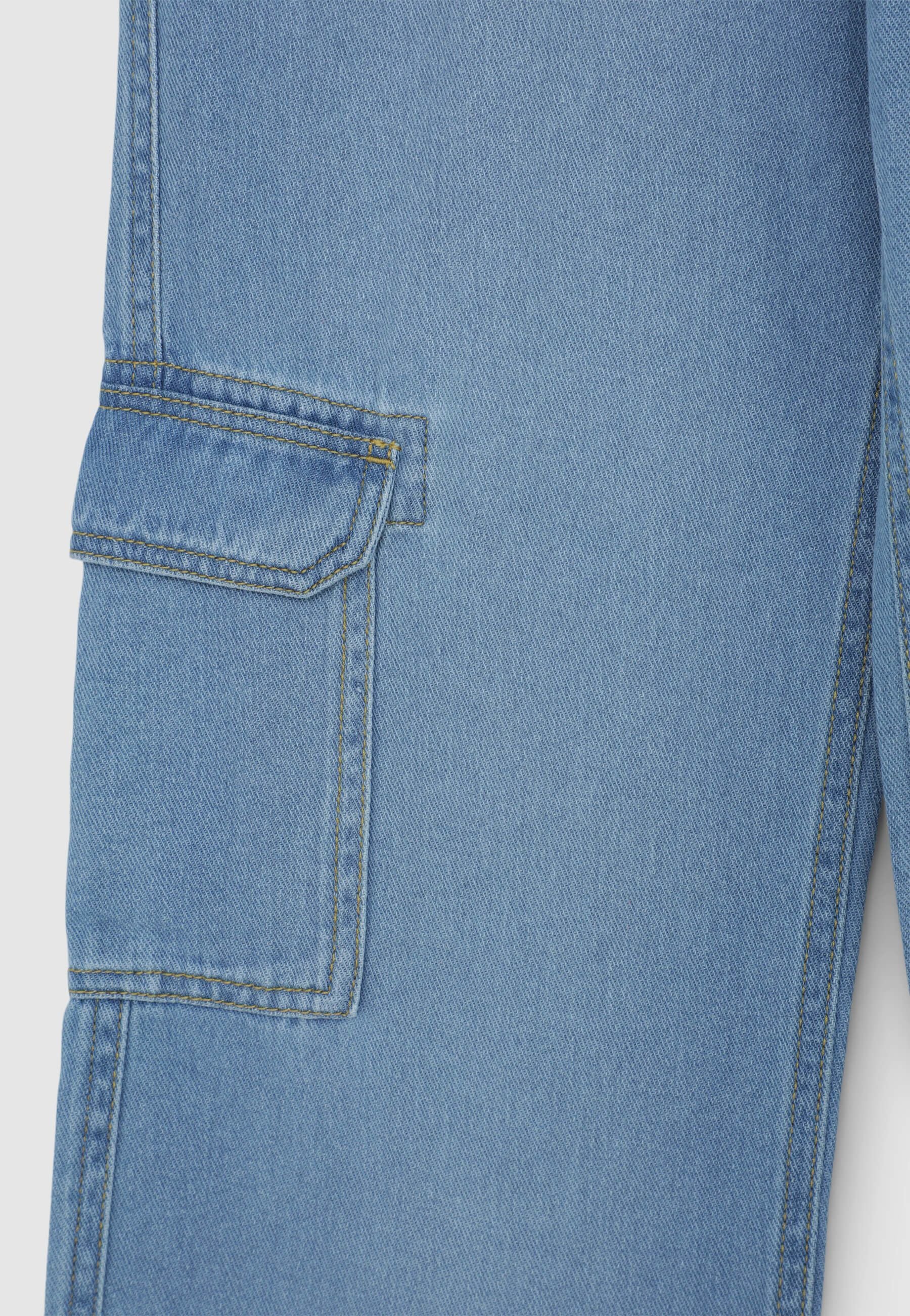Jeans wide leg cargo in chambray - Image 5