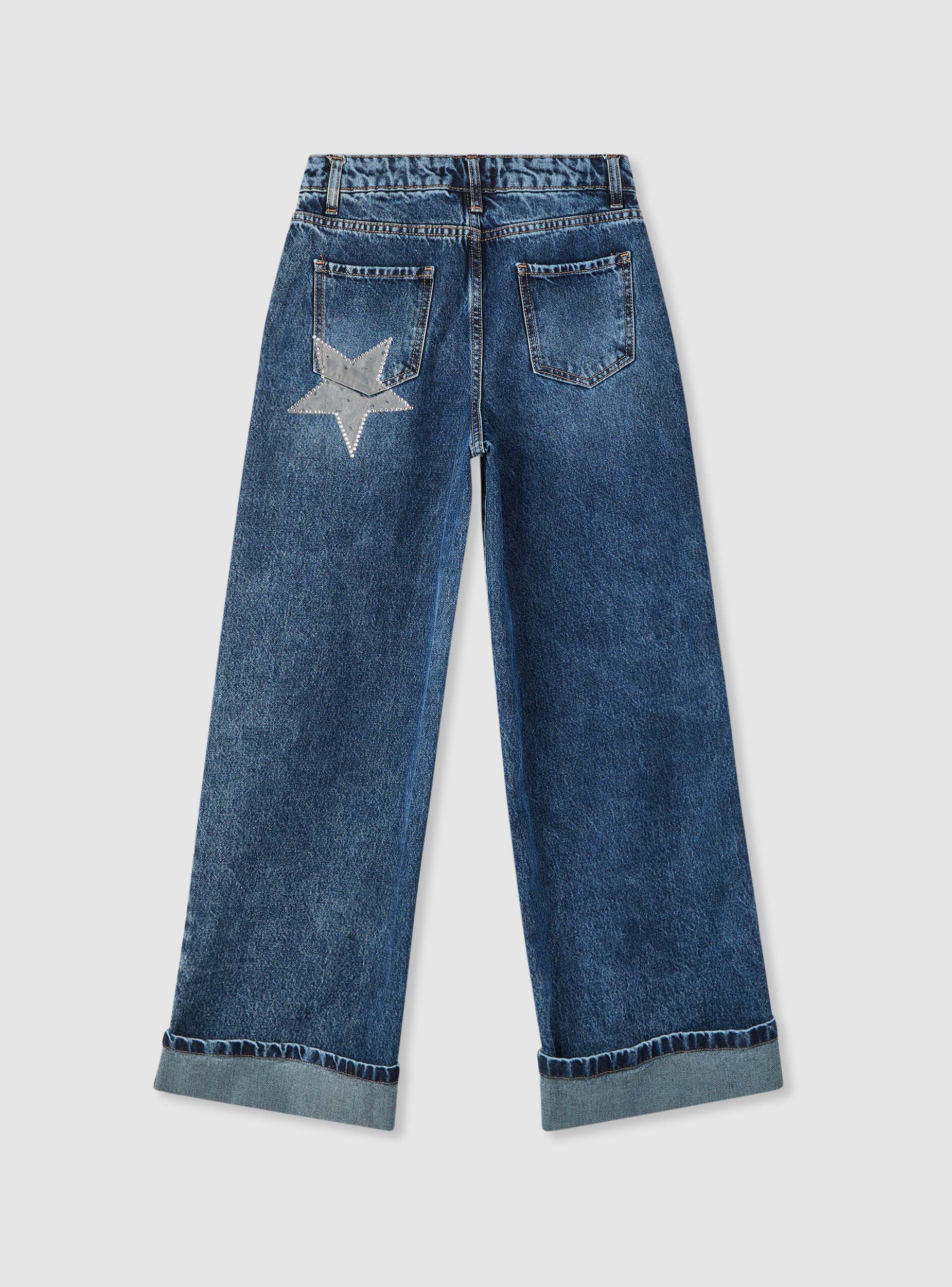 Jeans wide leg con applicazione stella - Image 5