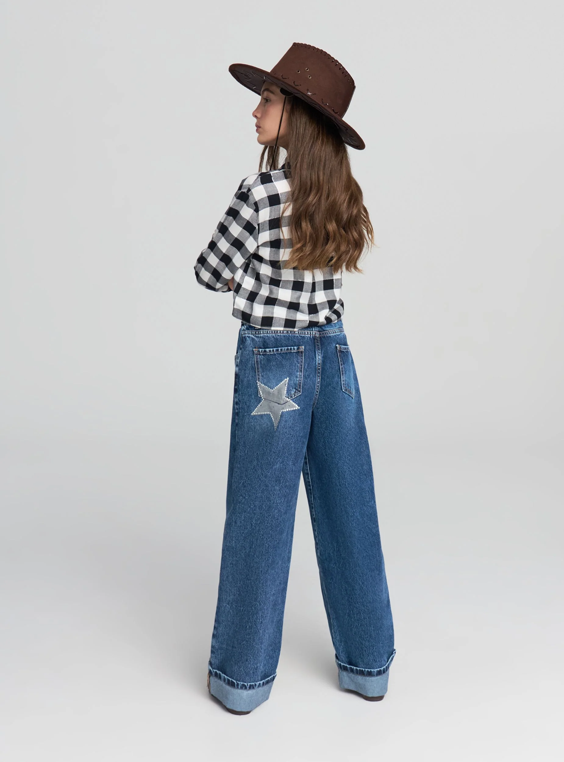 Jeans wide leg con applicazione stella - Image 8