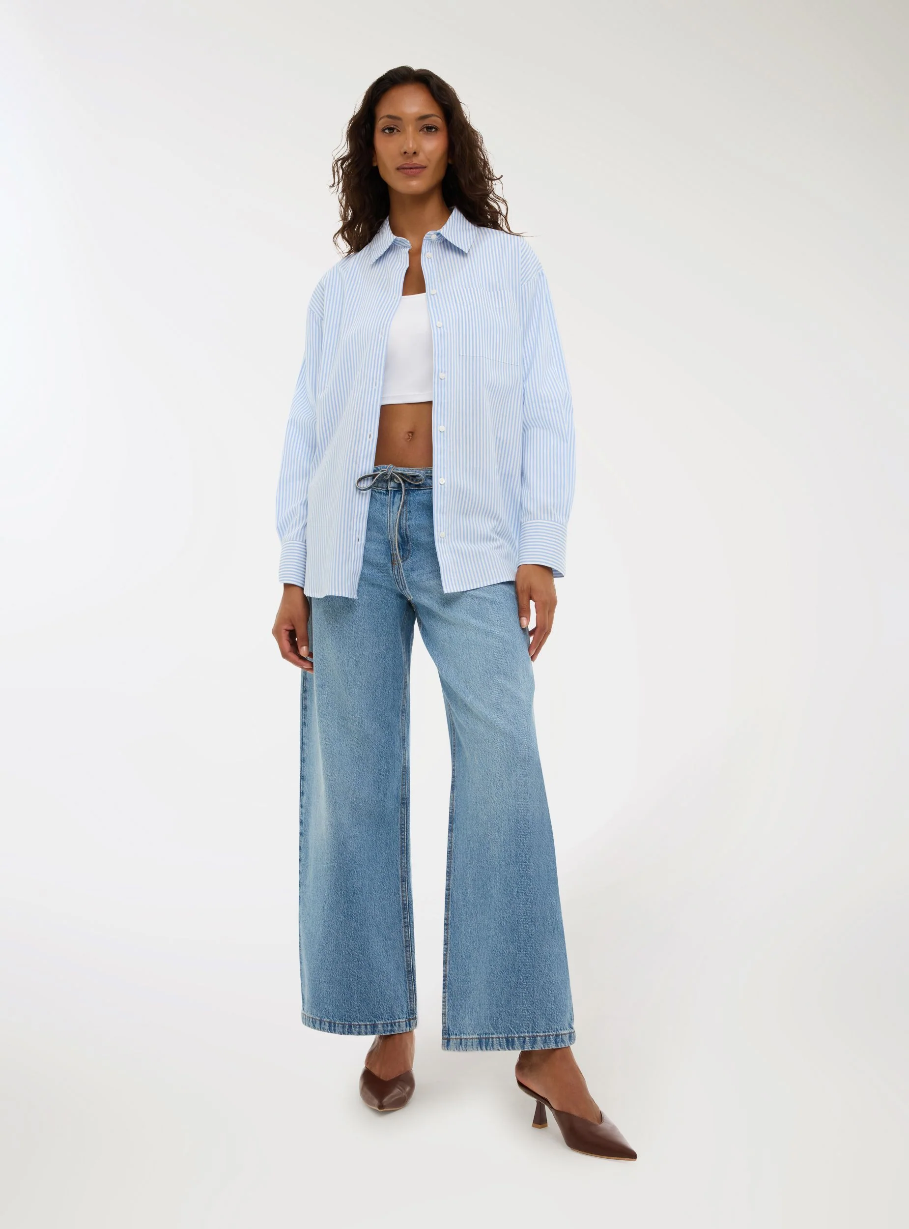 Jeans wide leg con cintura - Image 3