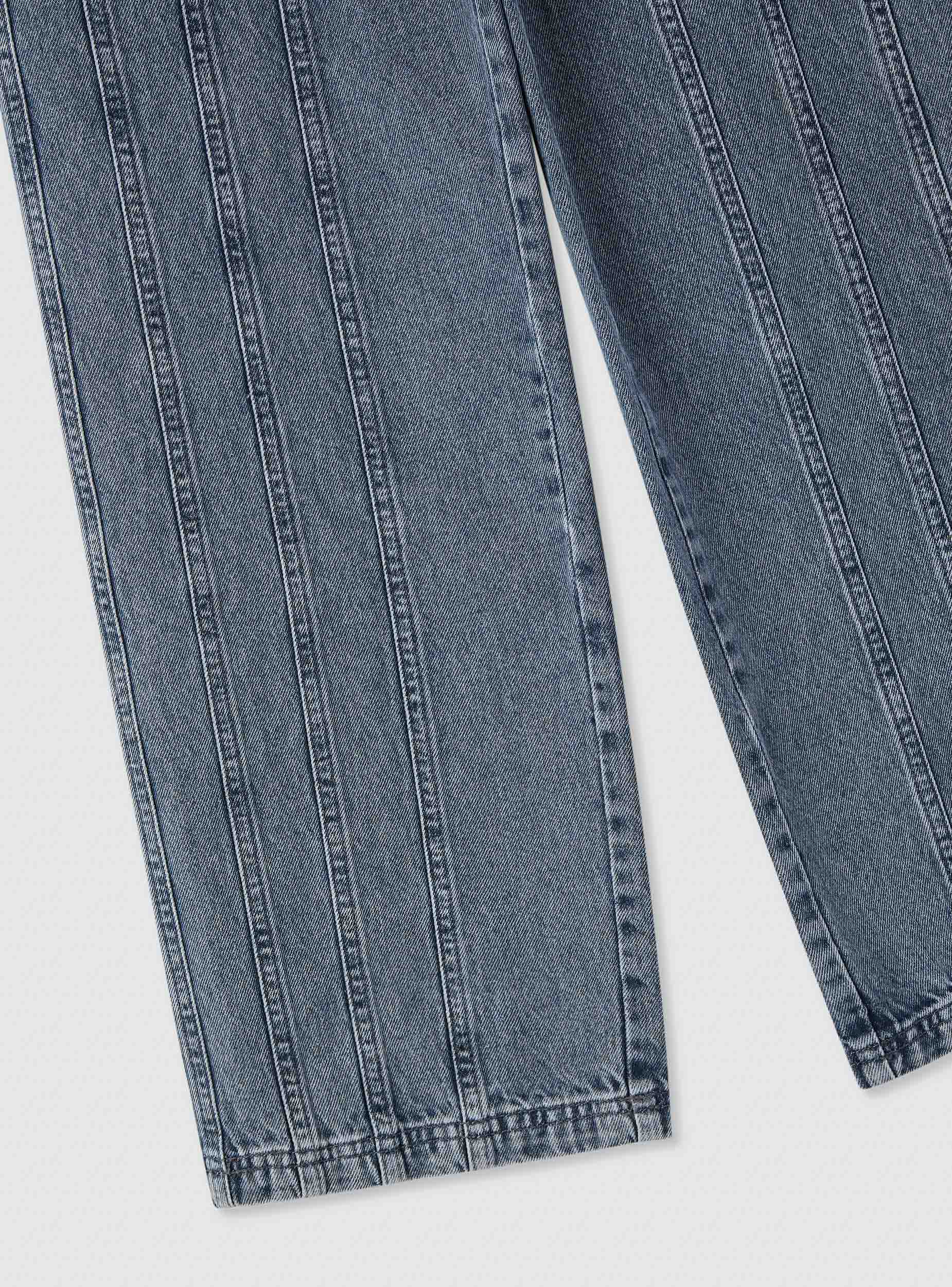 Jeans wide leg con cuciture in rilievo - Image 4