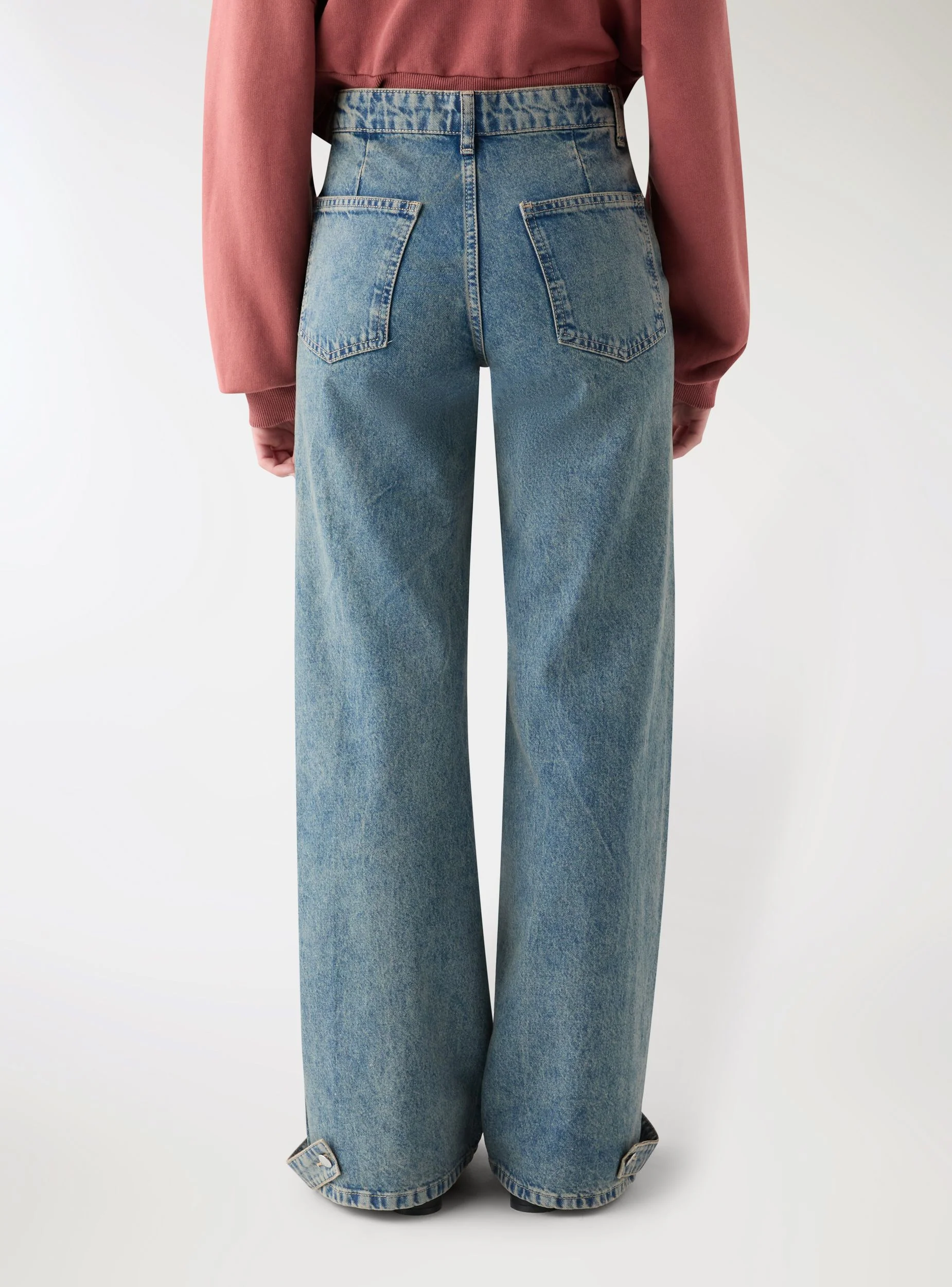 Jeans wide leg con fondo regolabile - Image 4