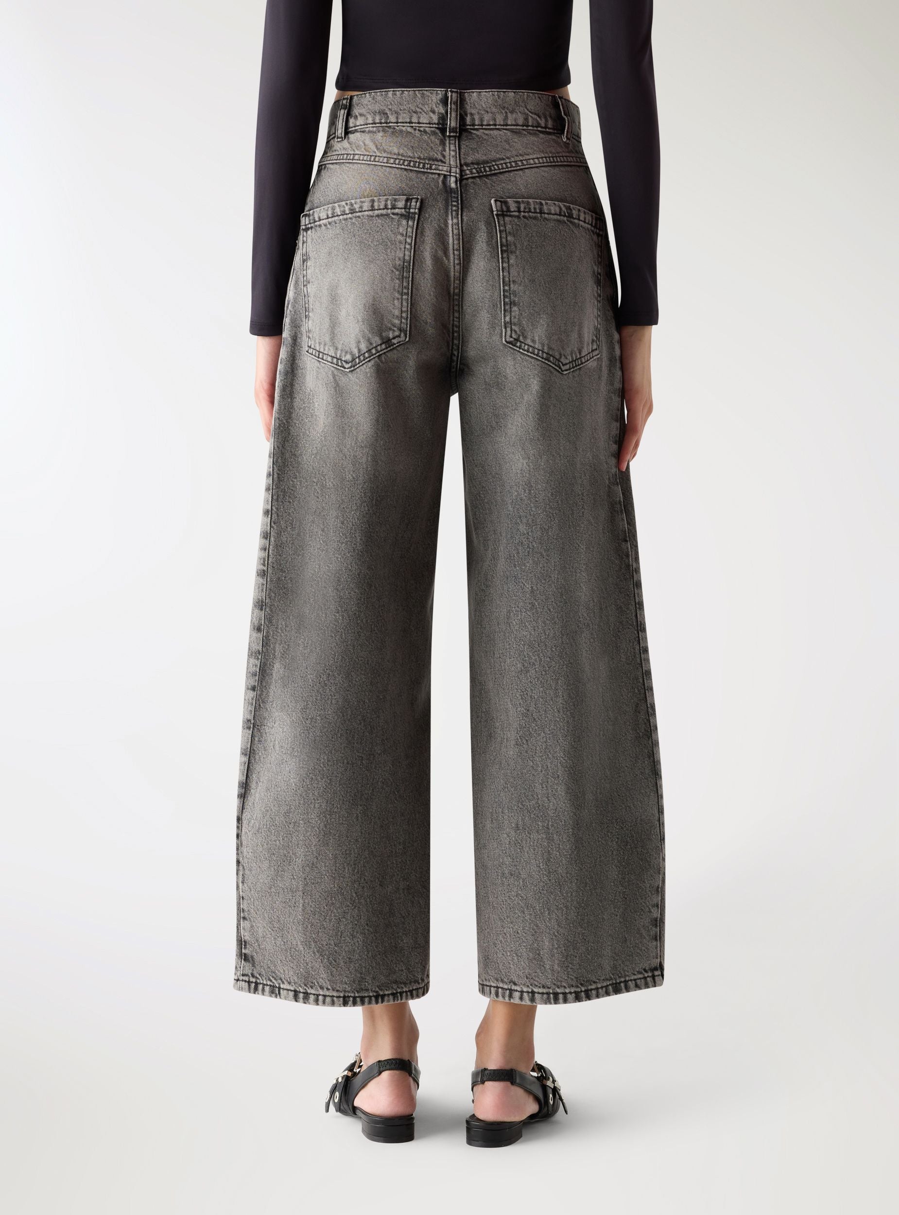 Jeans wide leg con nervatura - Image 3