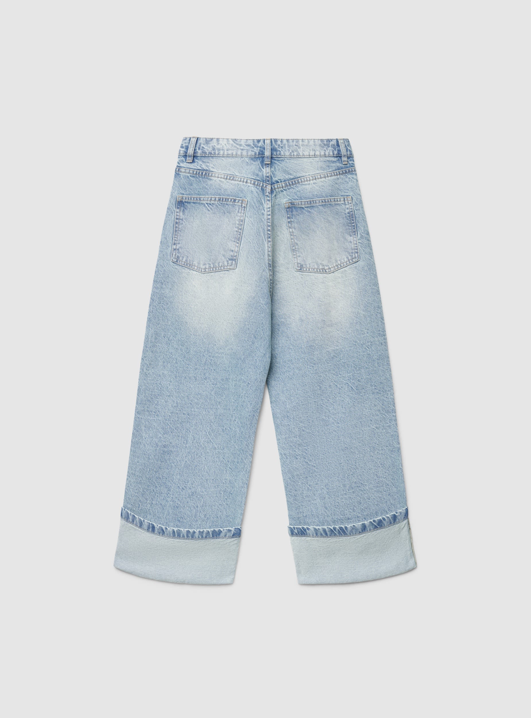 Jeans wide leg con risvolto - Image 3