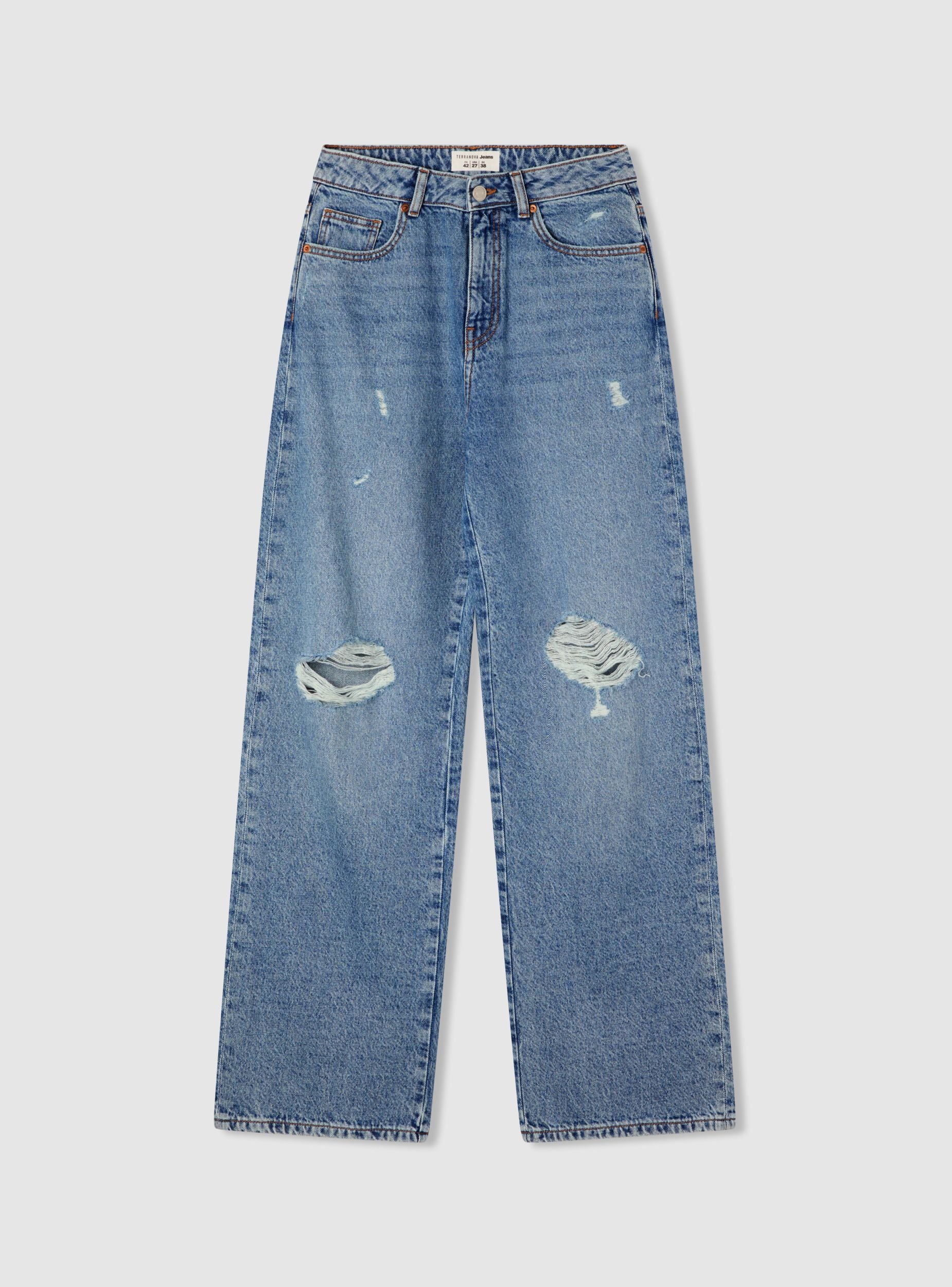 Jeans wide leg con strappi - Image 5