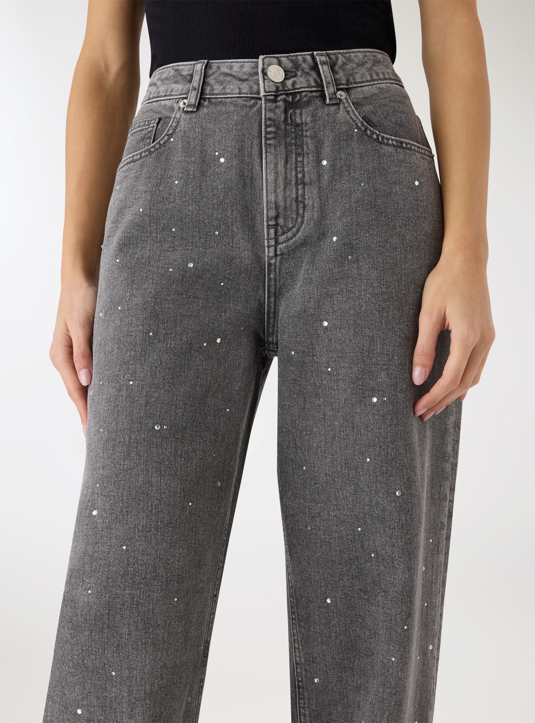Jeans wide leg con strass - Image 2