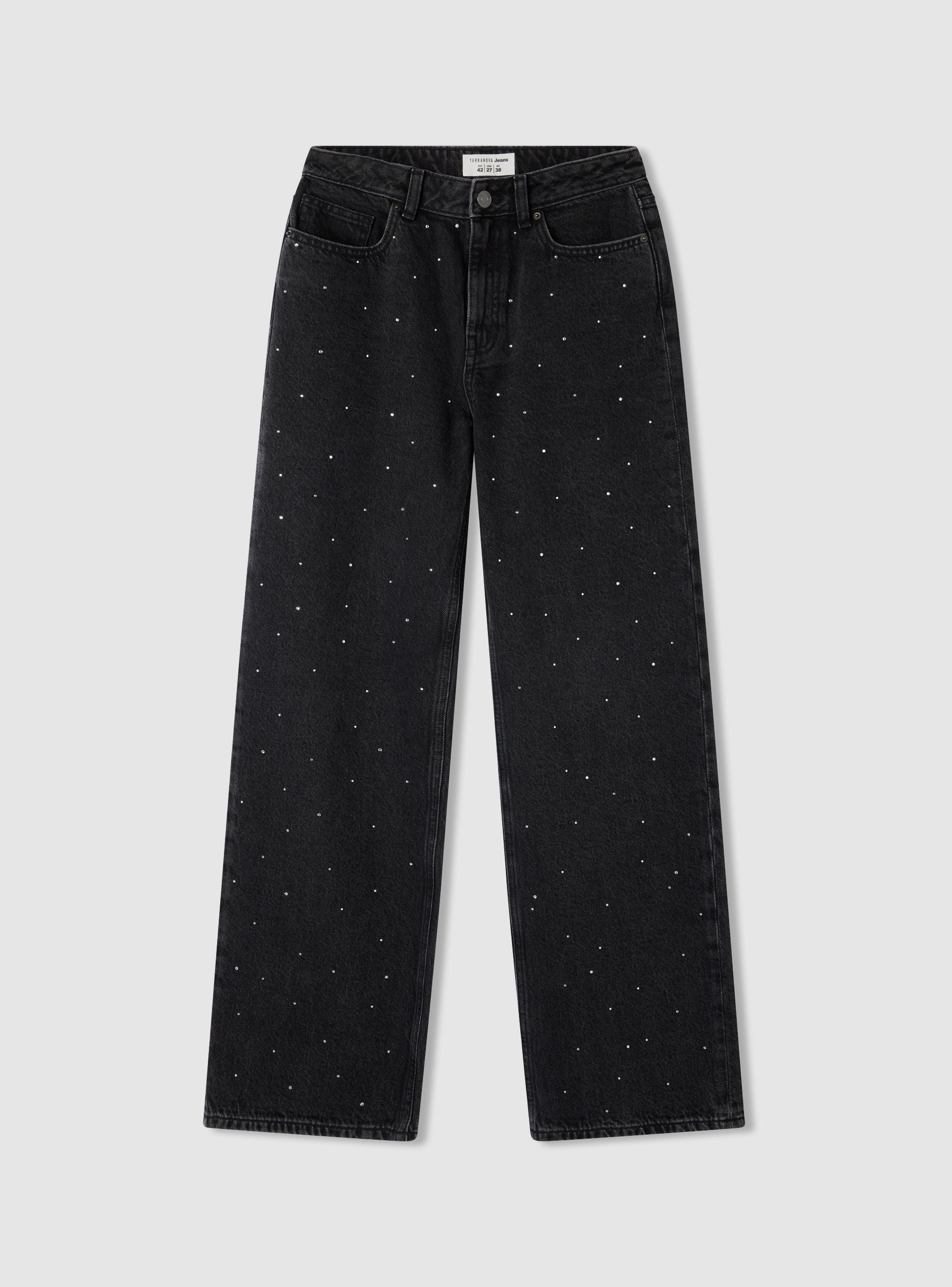 Jeans wide leg con strass - Image 5