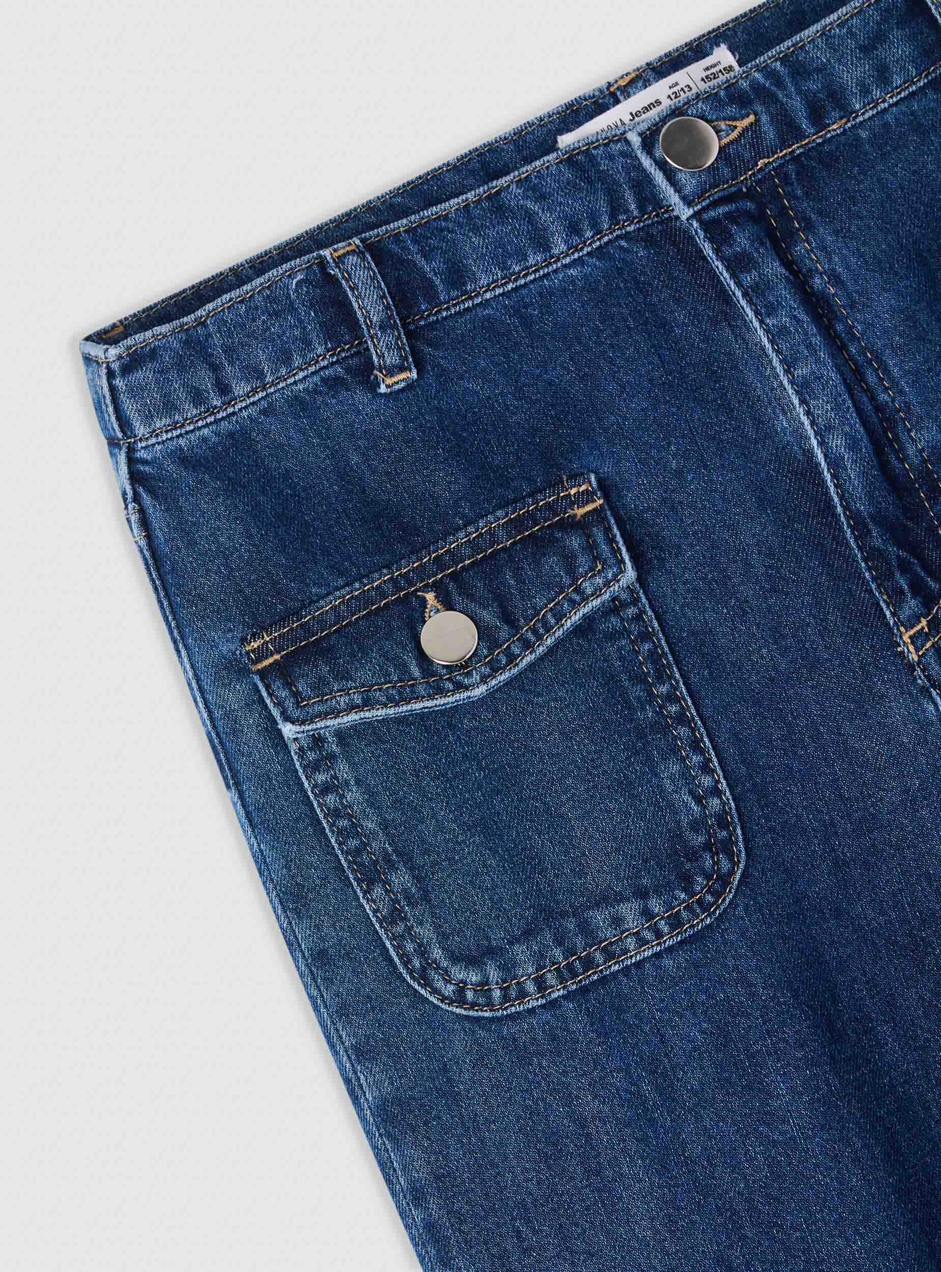 Jeans wide leg con tasche a patta - Image 4