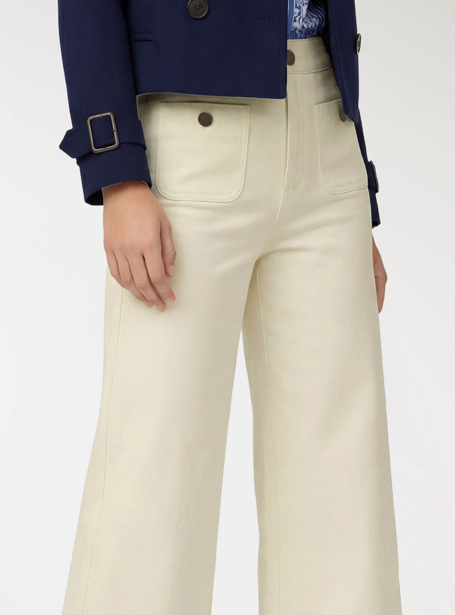 Jeans wide leg con tasche a toppa - Image 4