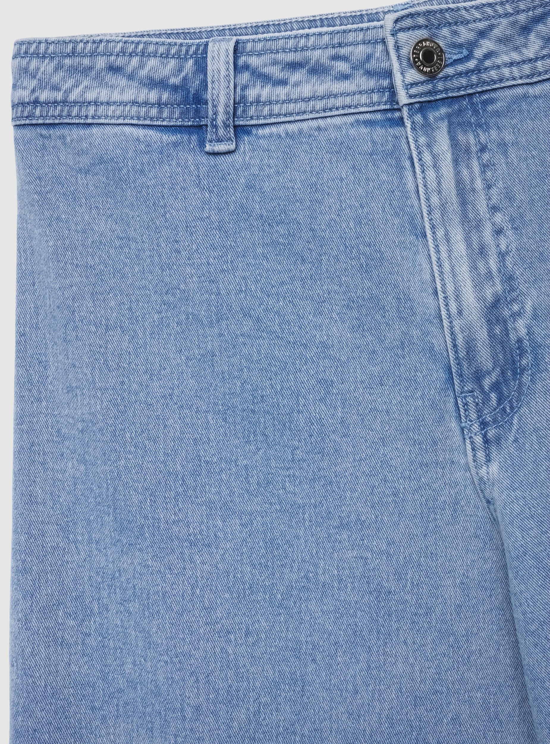 Jeans wide leg crop a tinta unita - Image 6