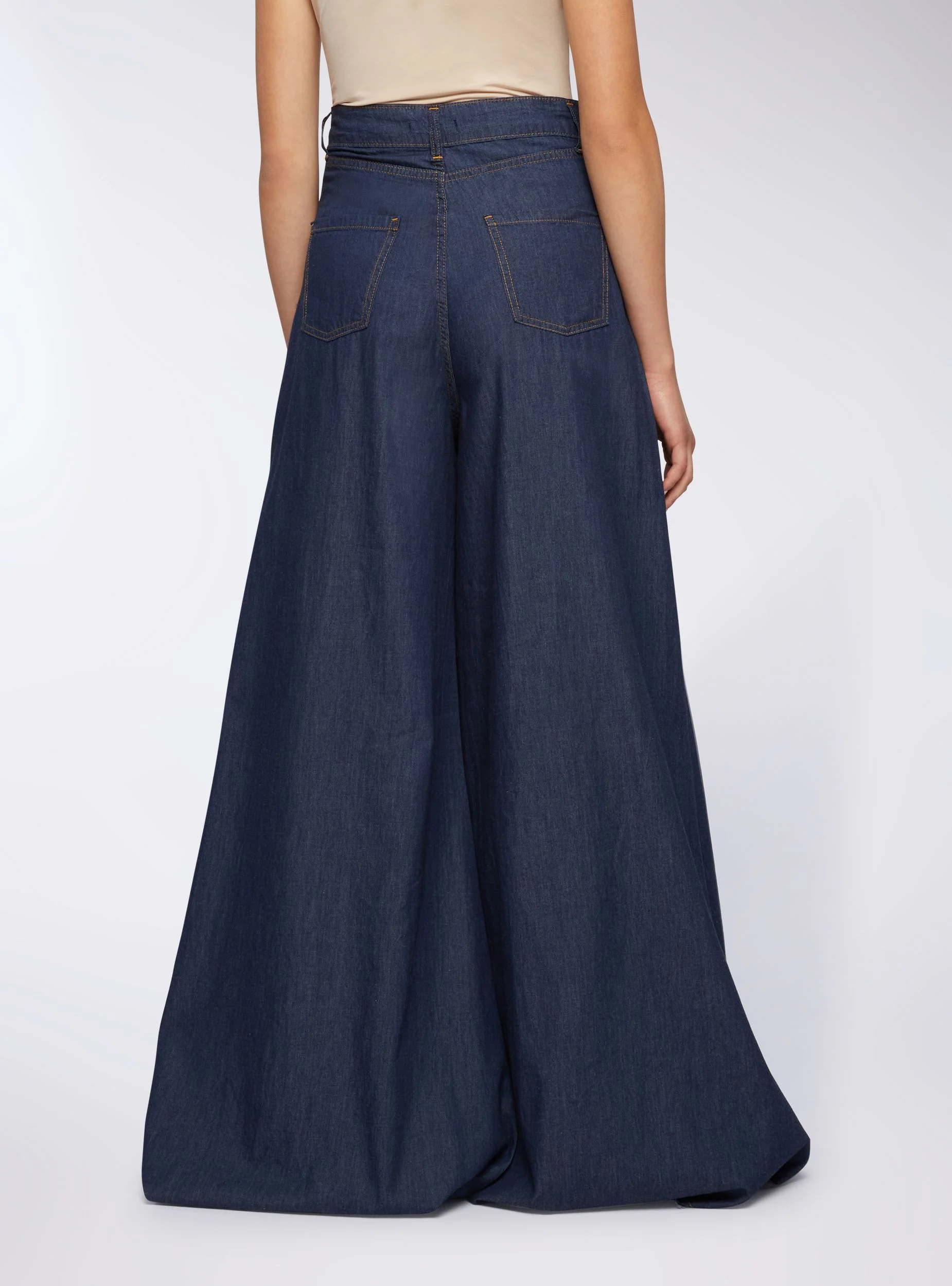 Jeans wide leg in chambray - Image 4