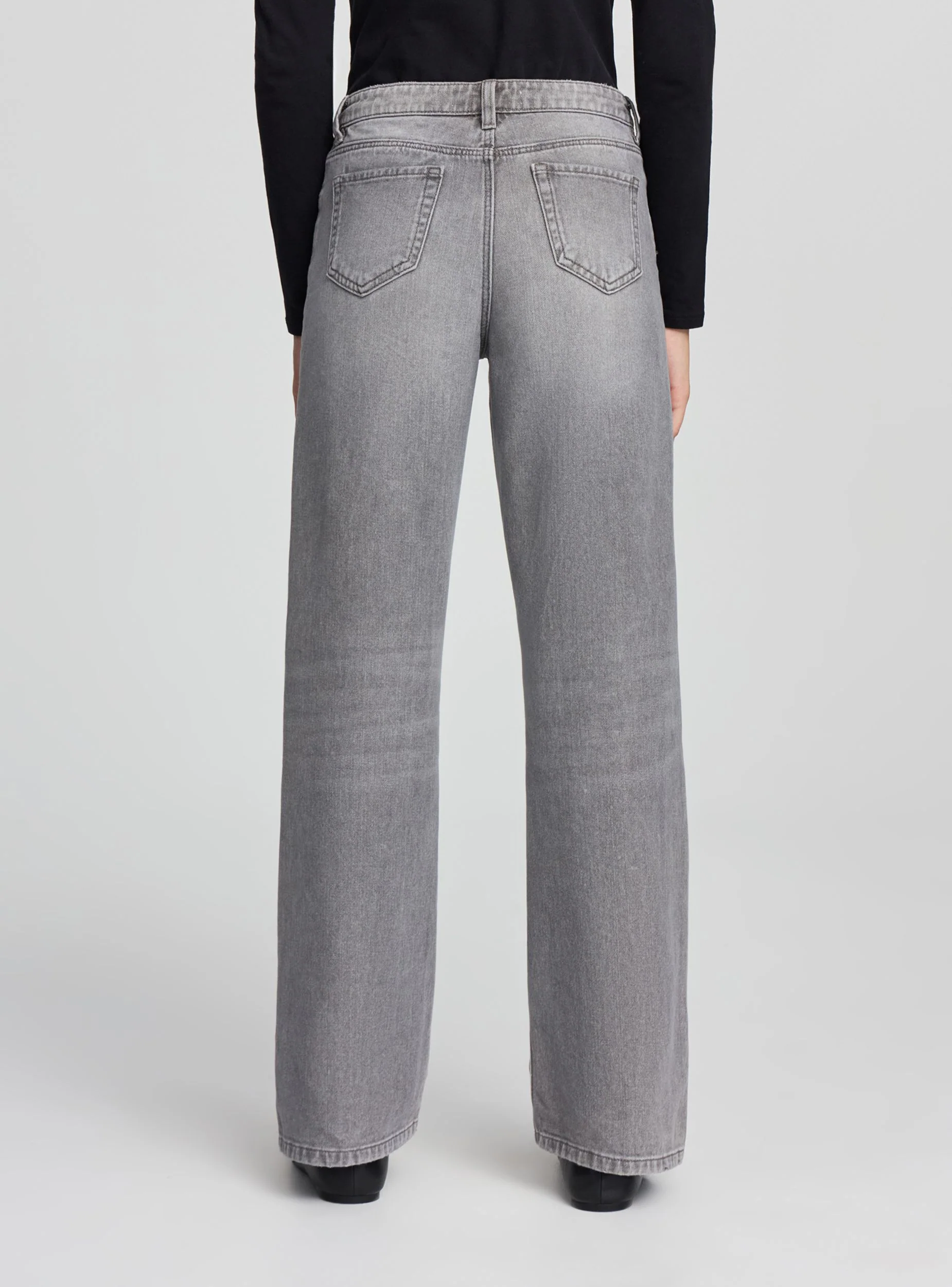 Jeans wide leg tinta unita - Image 2