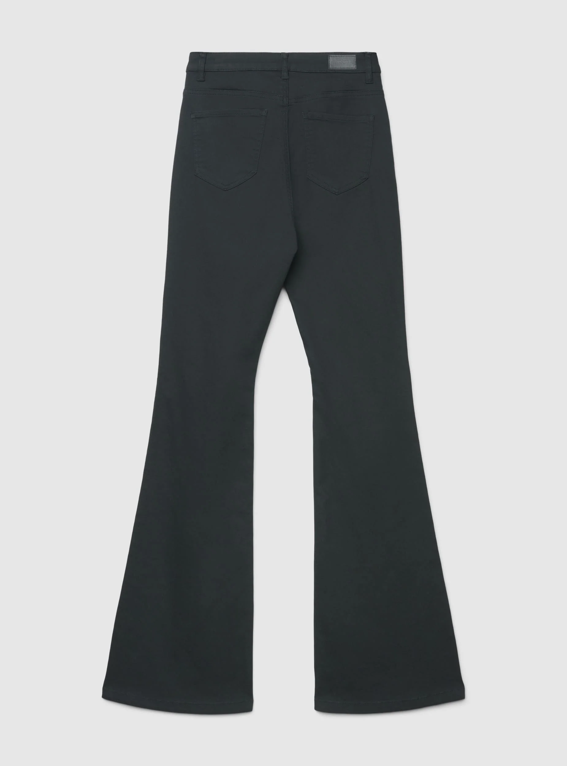 Jeans zampa a vita alta tinta unita - Image 5