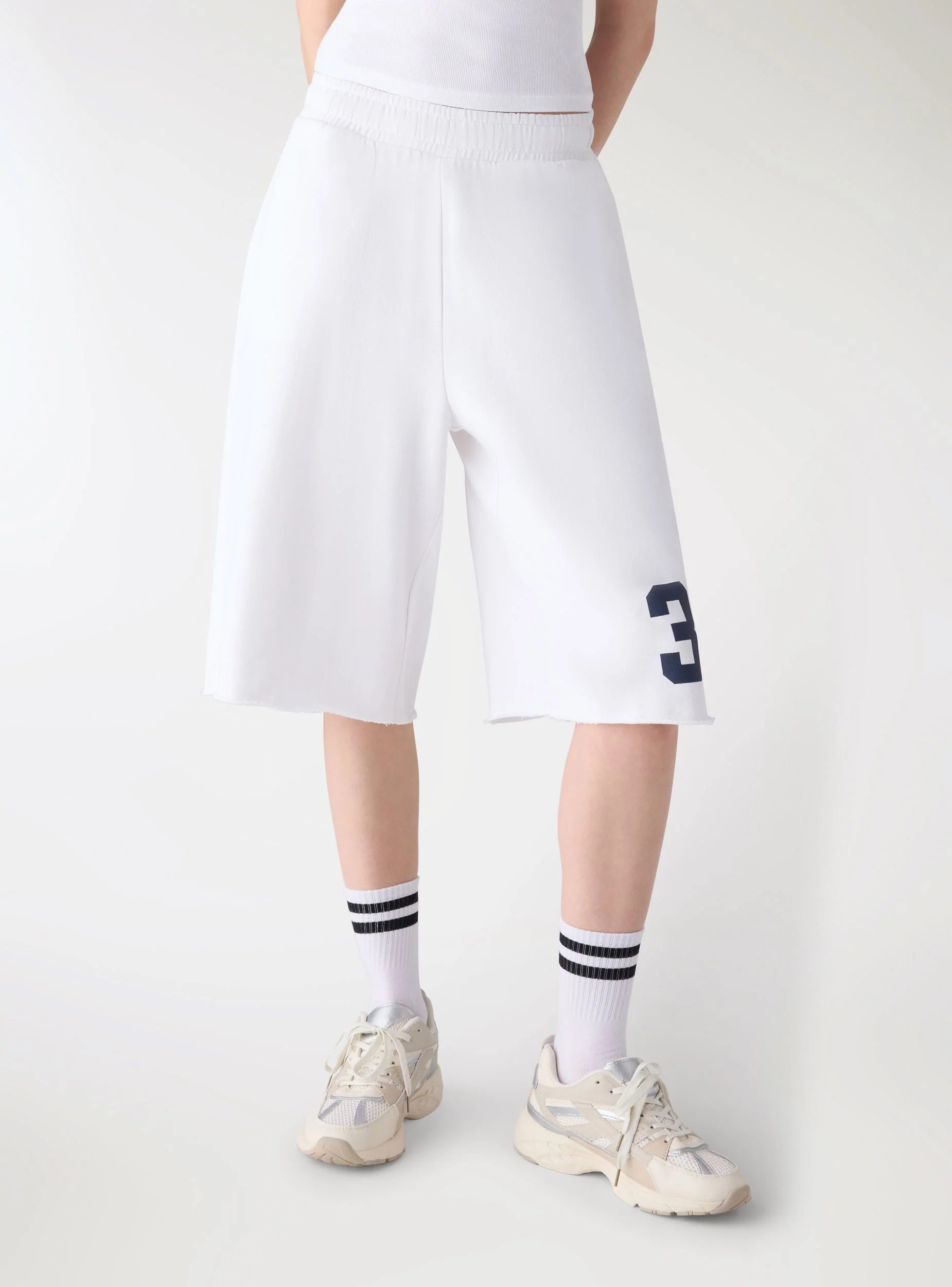 Jorts con stampa college e coulisse - Image 2