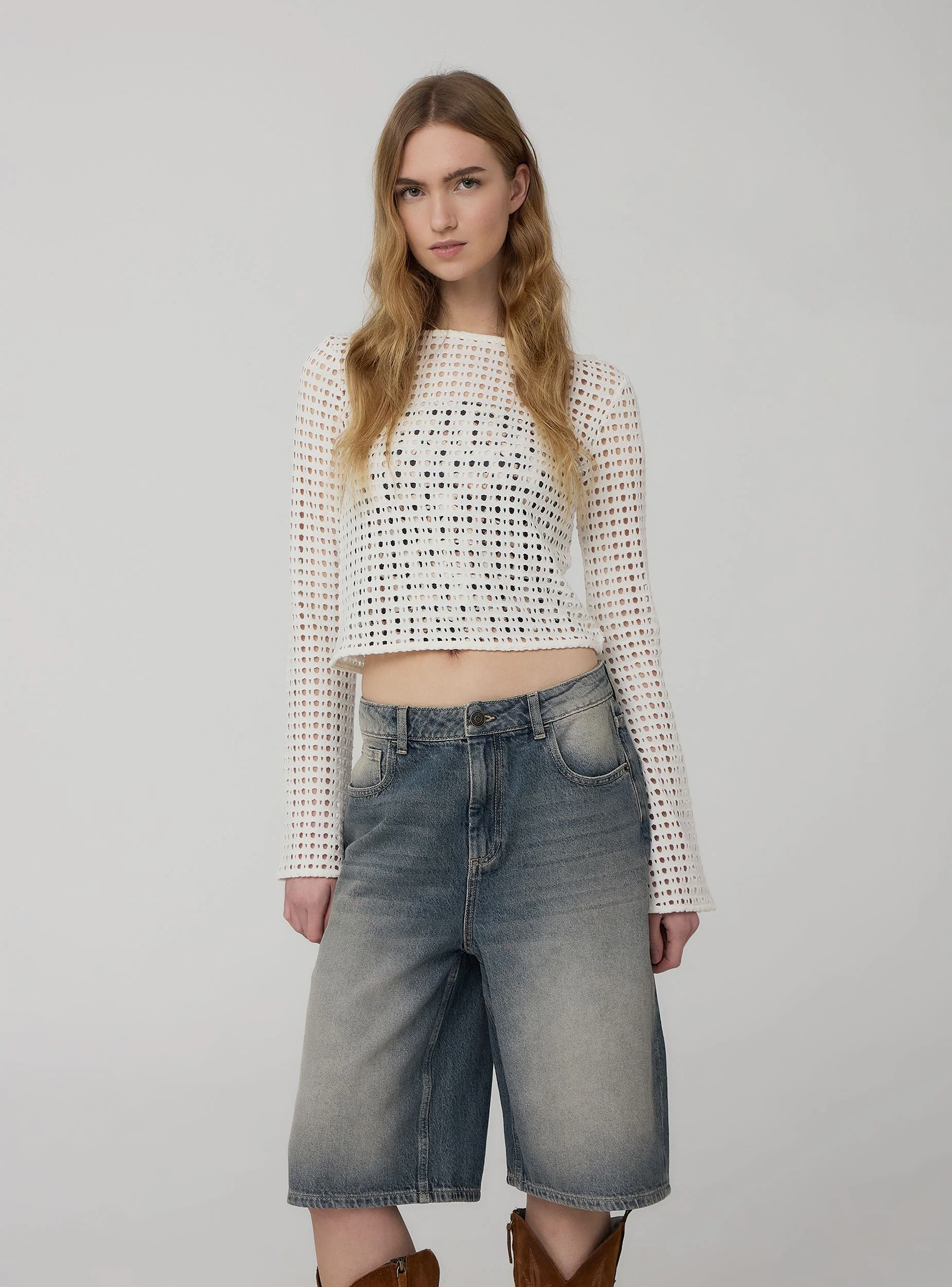 Jorts in denim sovratinti - Image 5