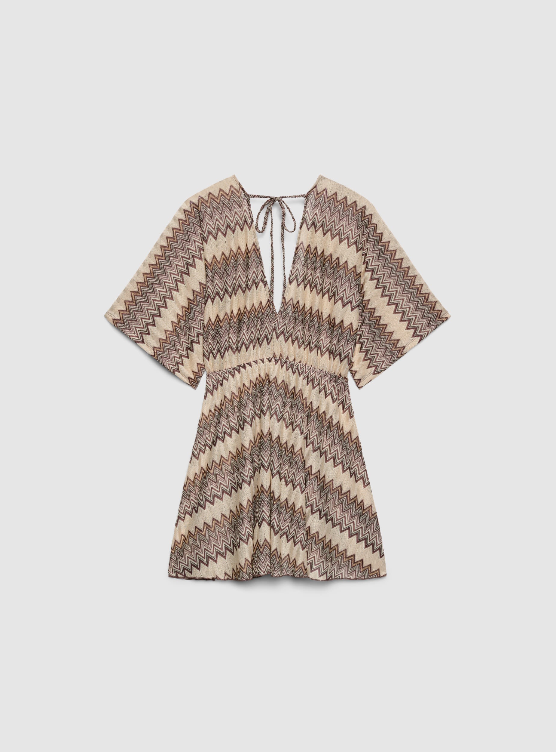 Kaftano a zig zag con scollo a V e coulisse - Image 5