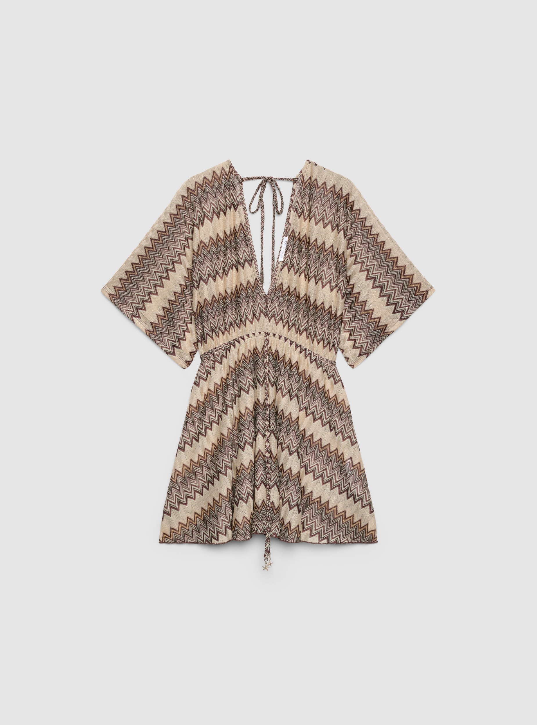 Kaftano a zig zag con scollo a V e coulisse - Image 6
