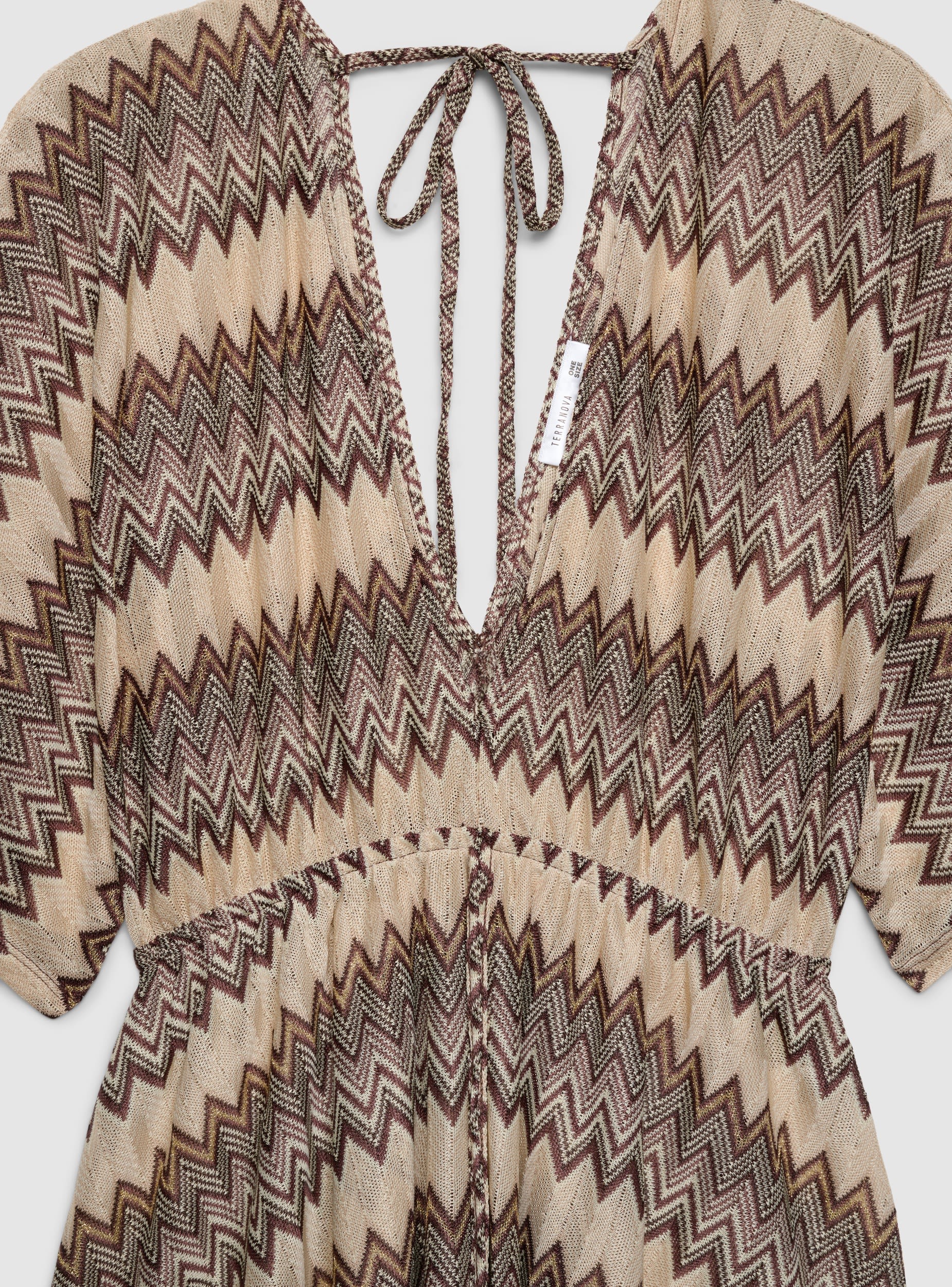Kaftano a zig zag con scollo a V e coulisse - Image 7