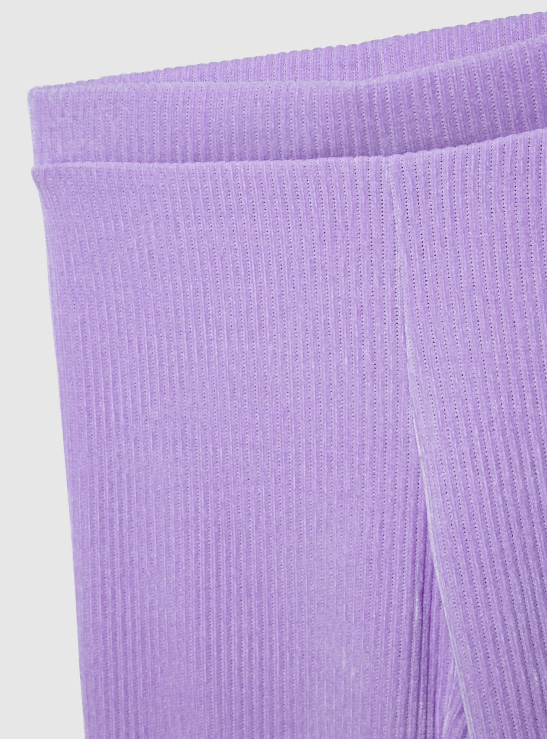 Leggings a coste a zampa in tessuto caldo - Image 4