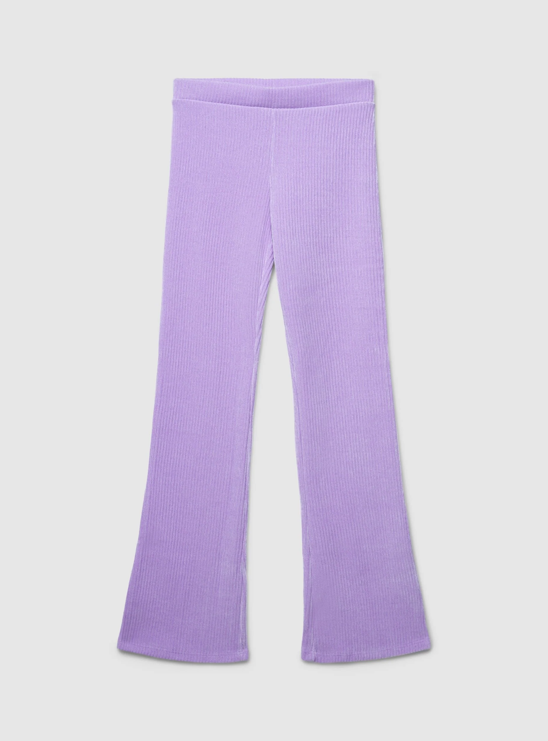 Leggings a coste a zampa in tessuto caldo - Image 6