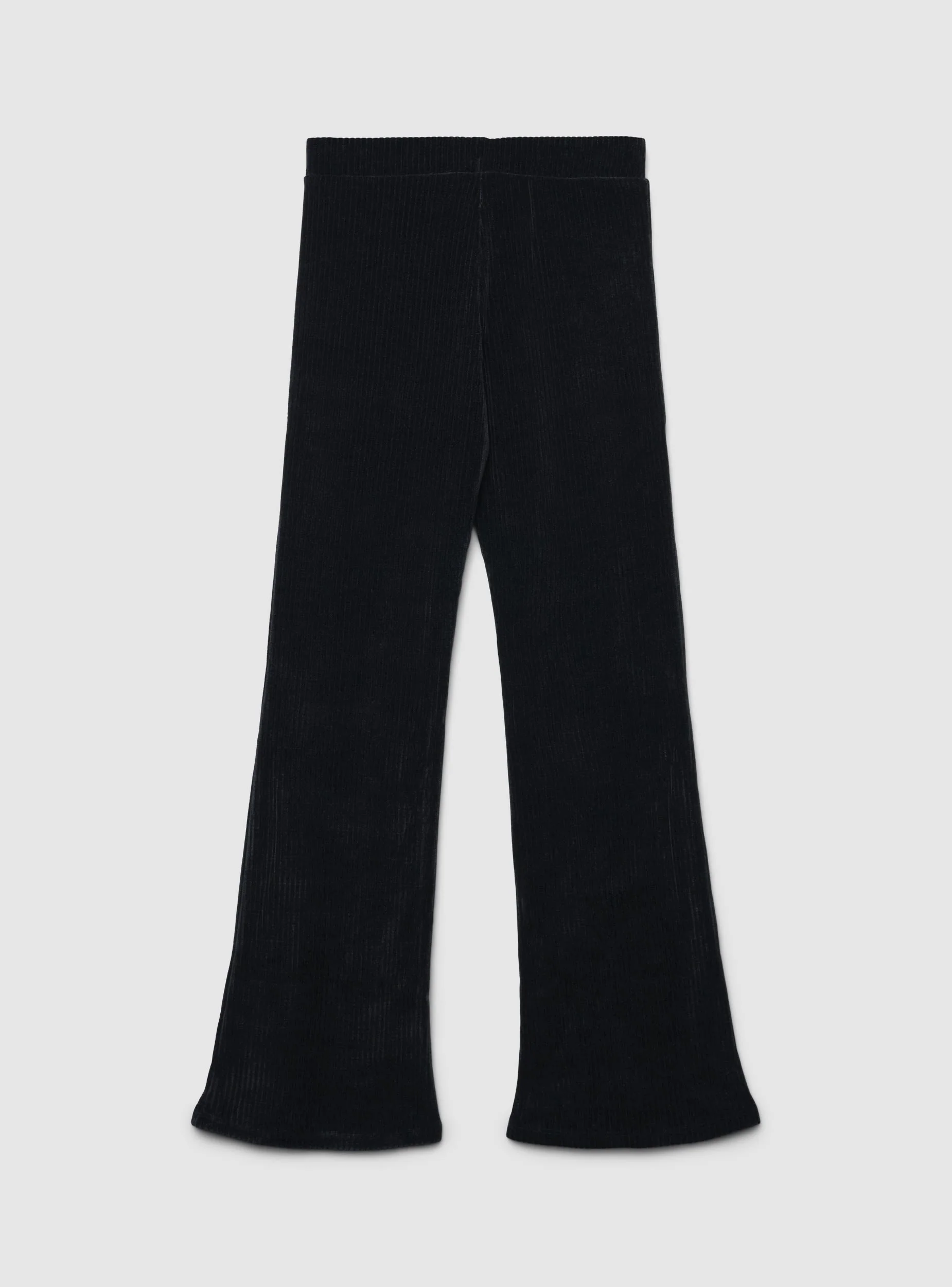 Leggings a coste a zampa in tessuto caldo - Image 4