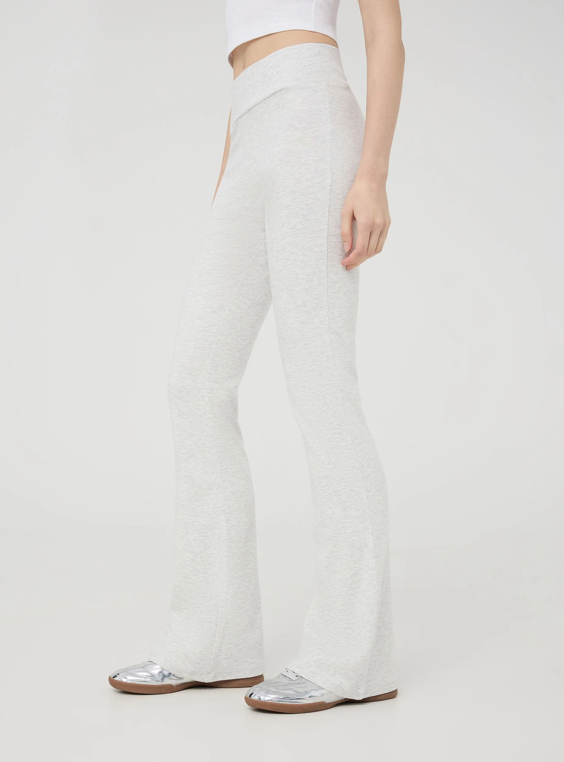 Leggings a zampa tinta unita - Image 3