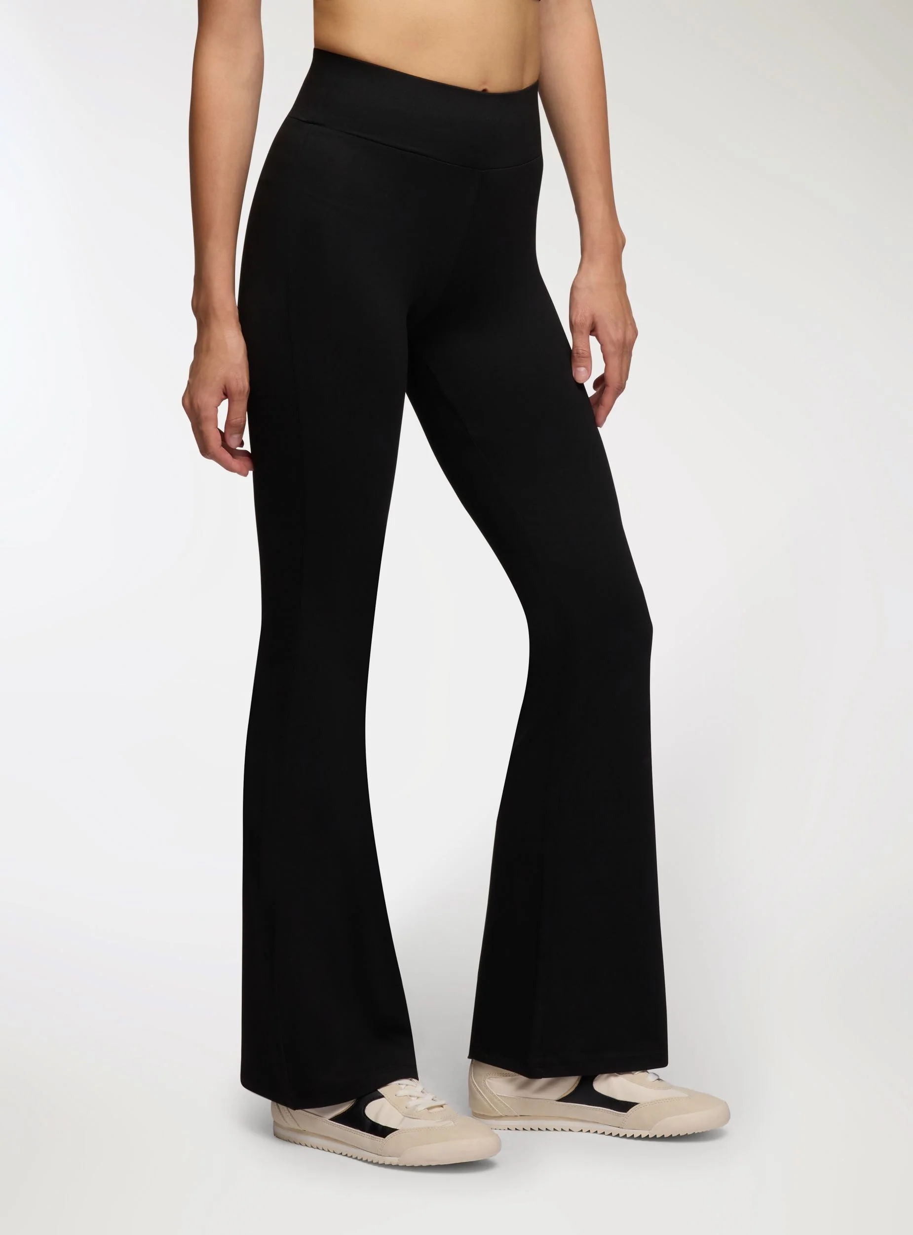Leggings a zampa tinta unita tessuto caldo - Image 2