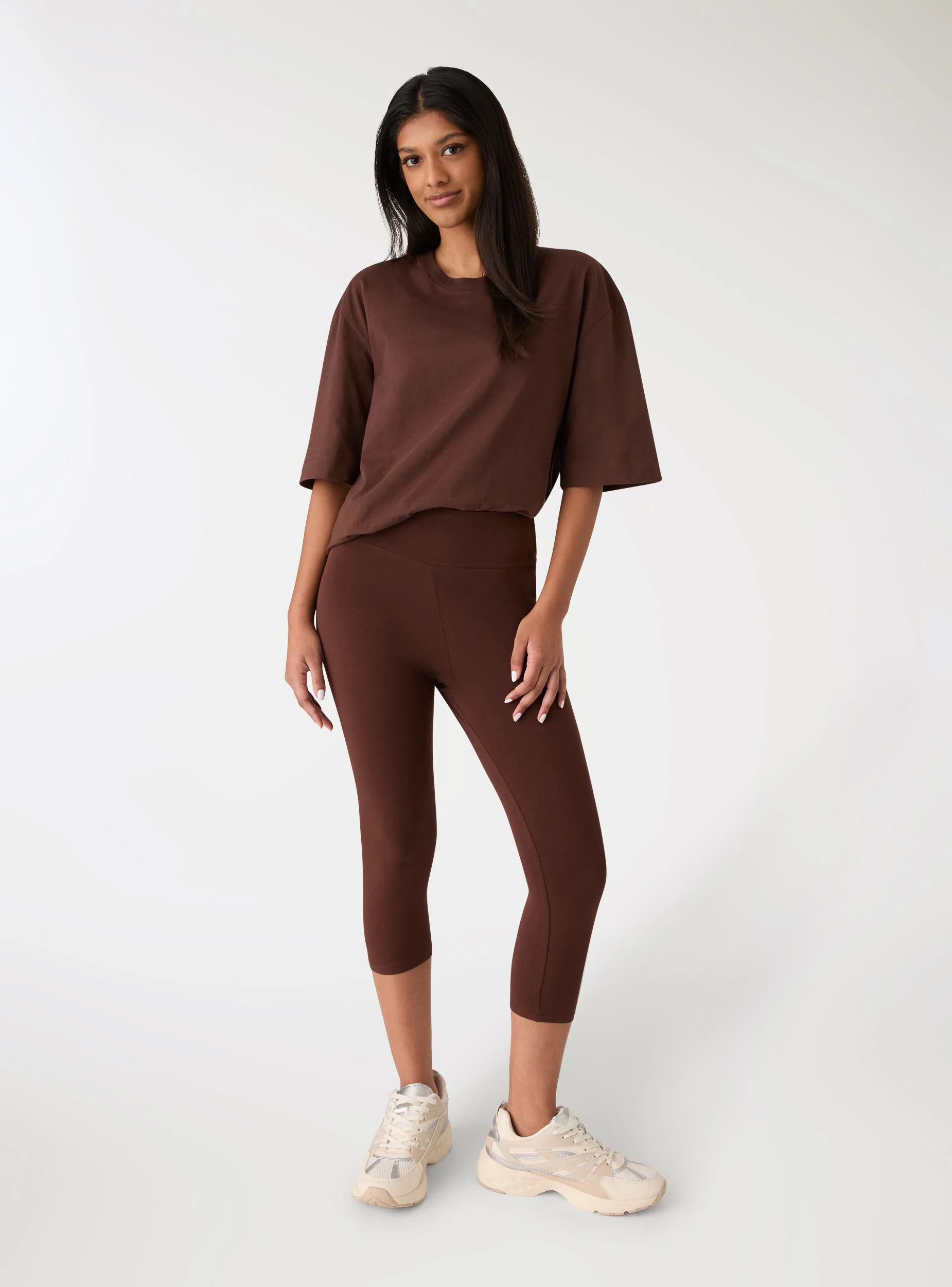 Leggings capri a tinta unita - Image 3
