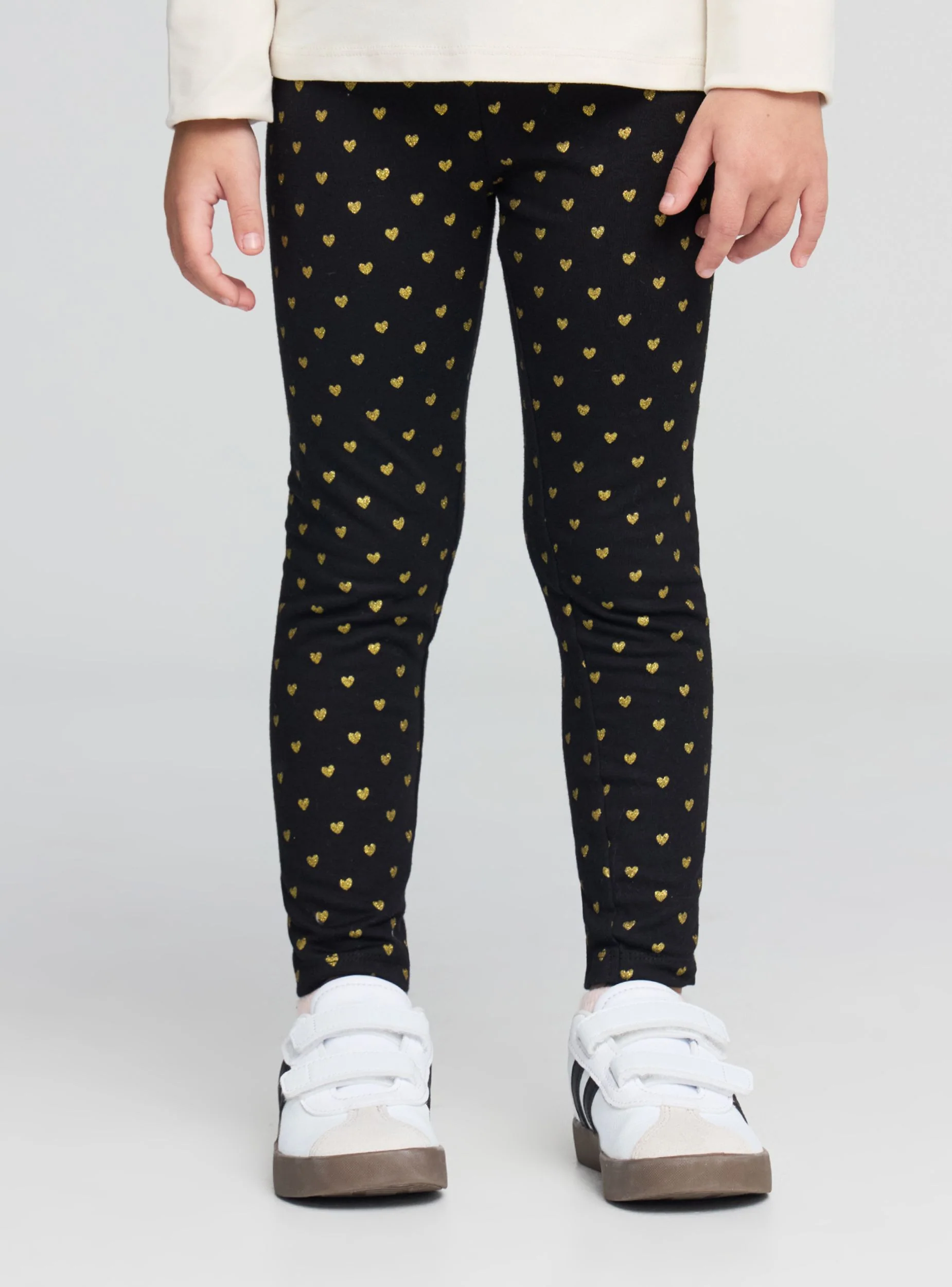 Leggings con cuoricini glitter - Image 3
