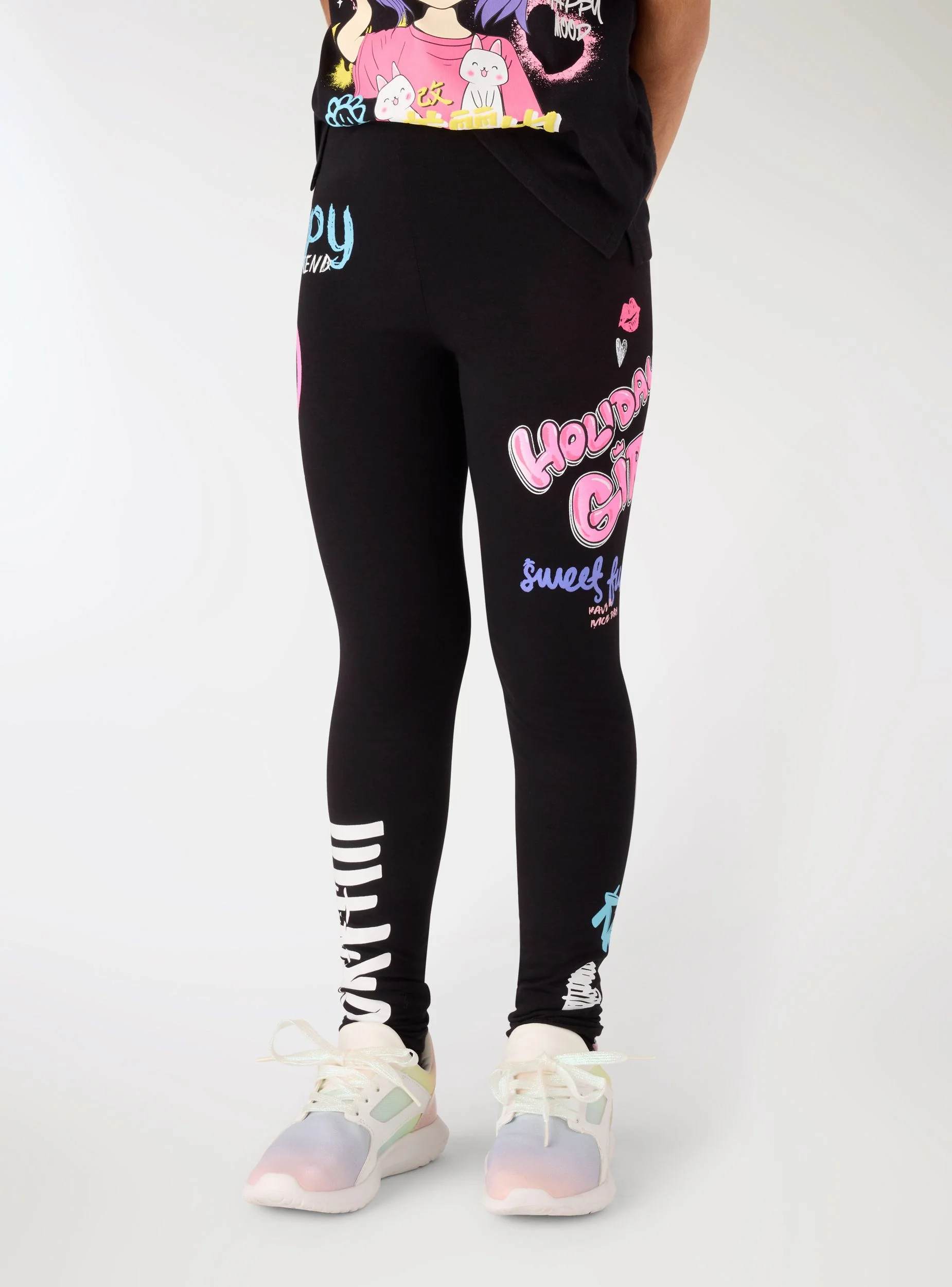 Leggings con stampa graffiti