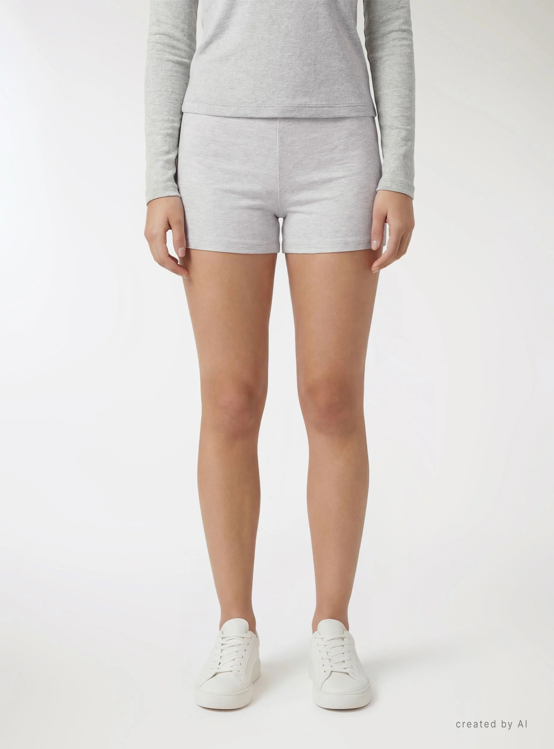 Leggings corti a tinta unita - Image 2