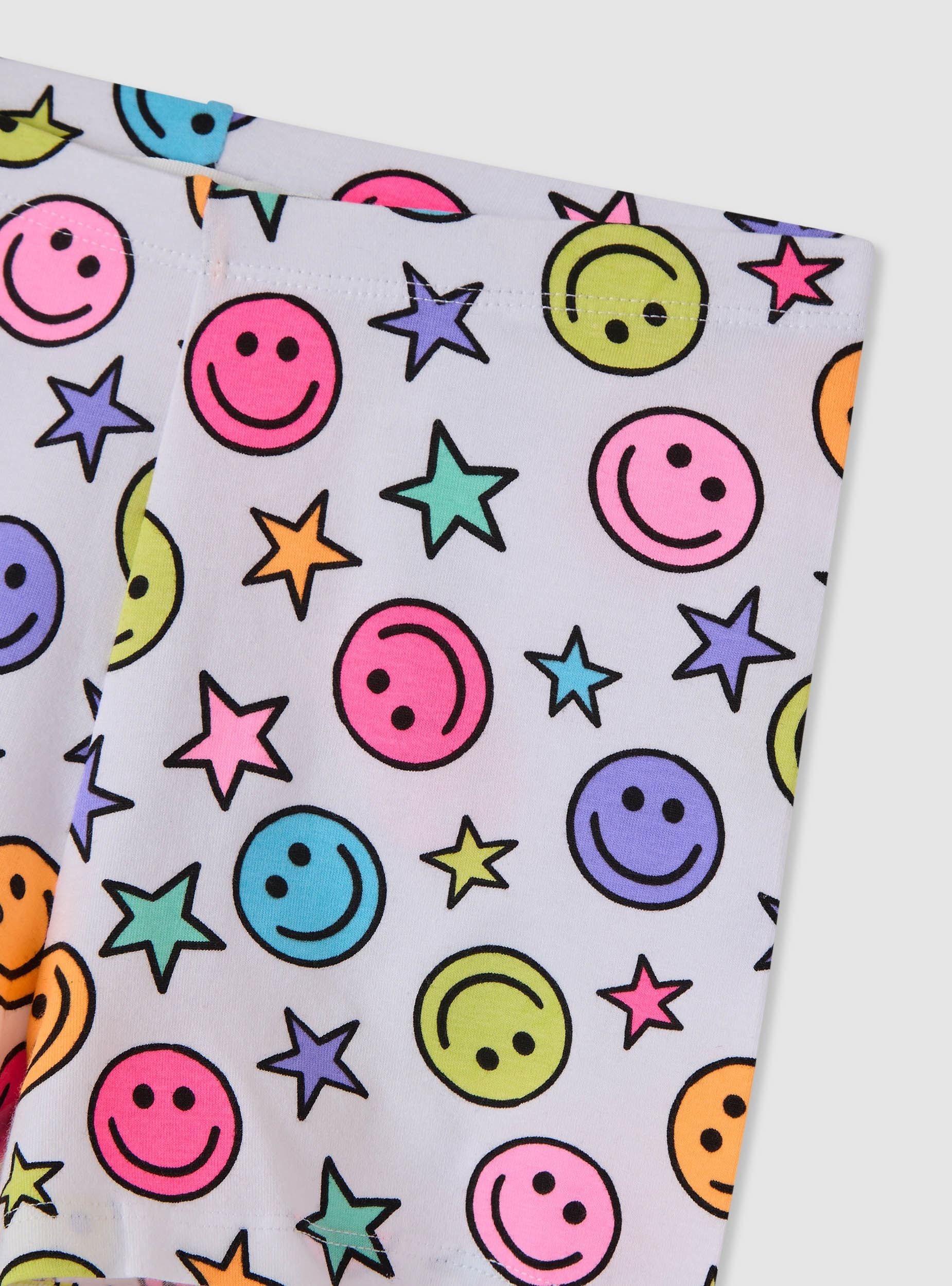 Leggings corti con stampa smile