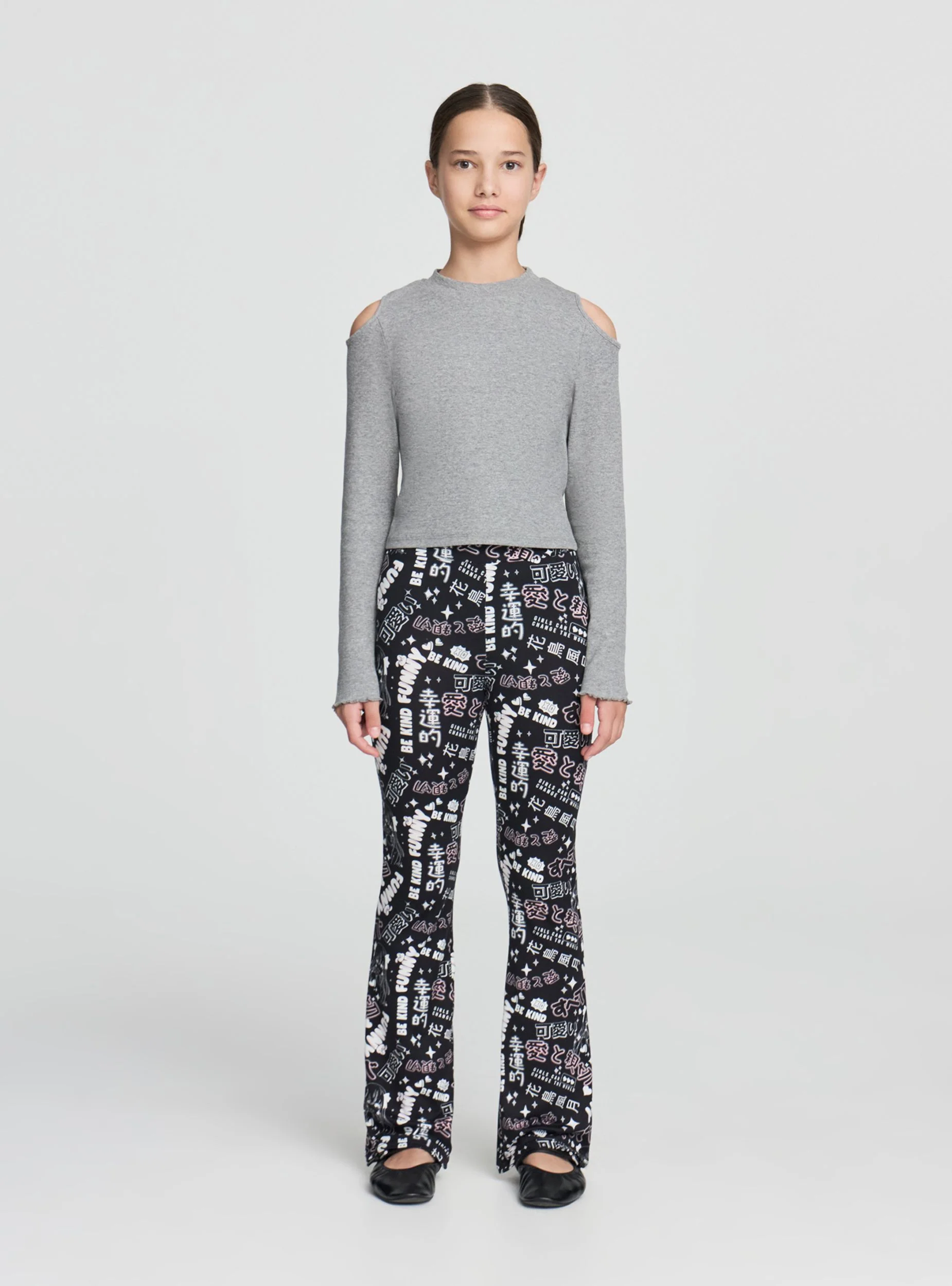 Leggings flared stampa manga - Image 2