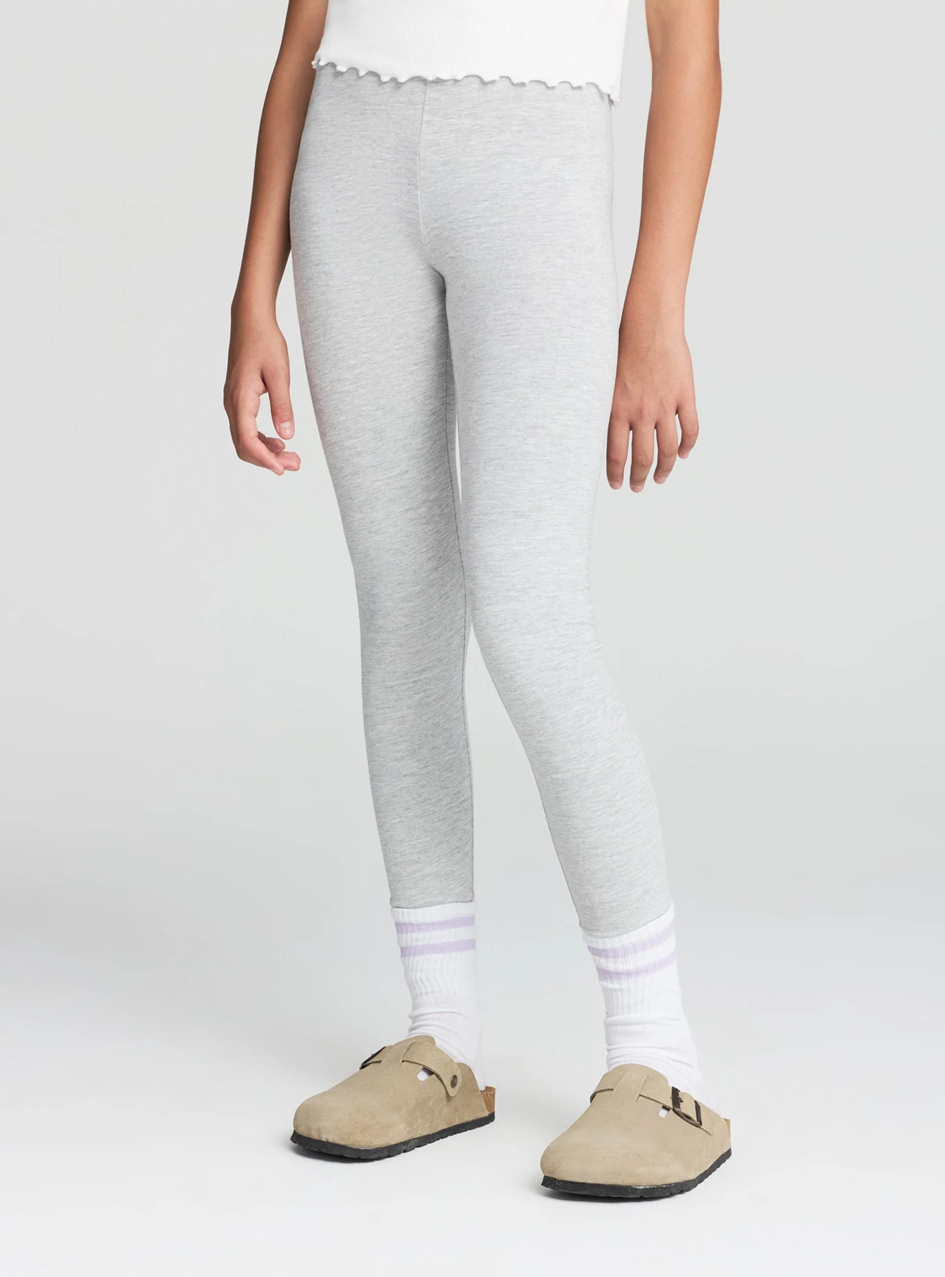 Leggings lunghi a tinta unita - Image 3