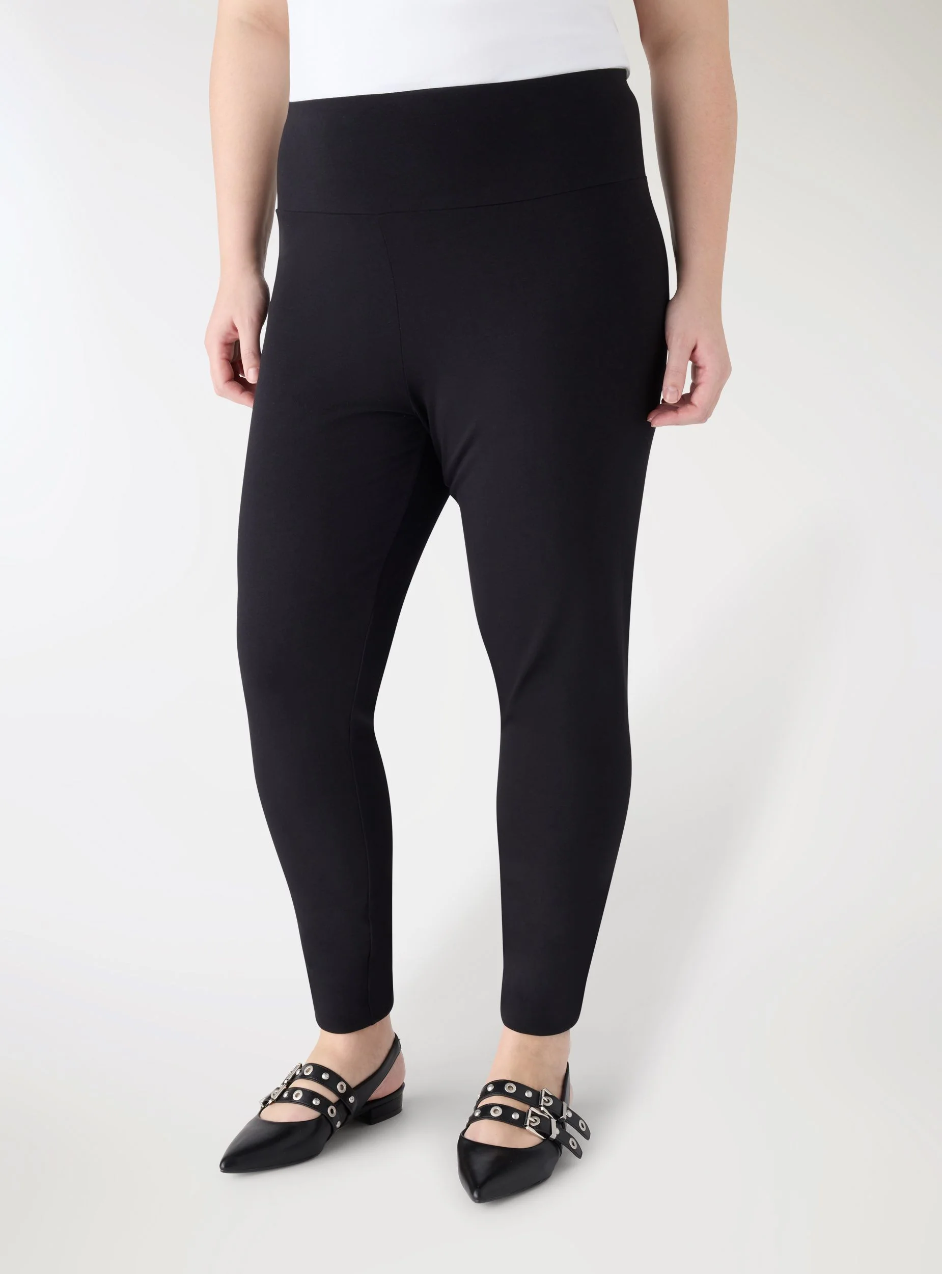 Leggings lunghi a tinta unita - Image 3