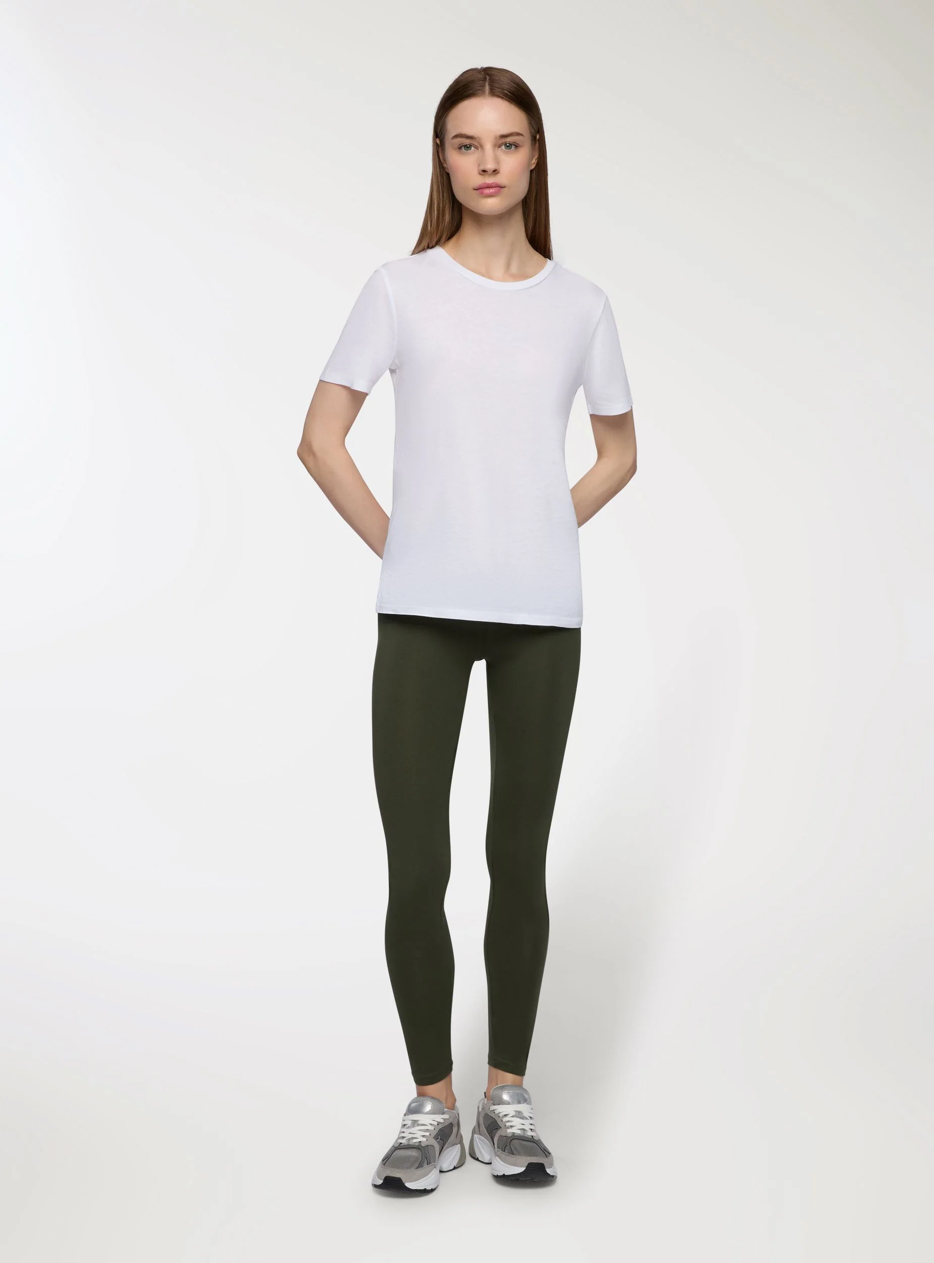 Leggings lunghi a tinta unita - Image 3