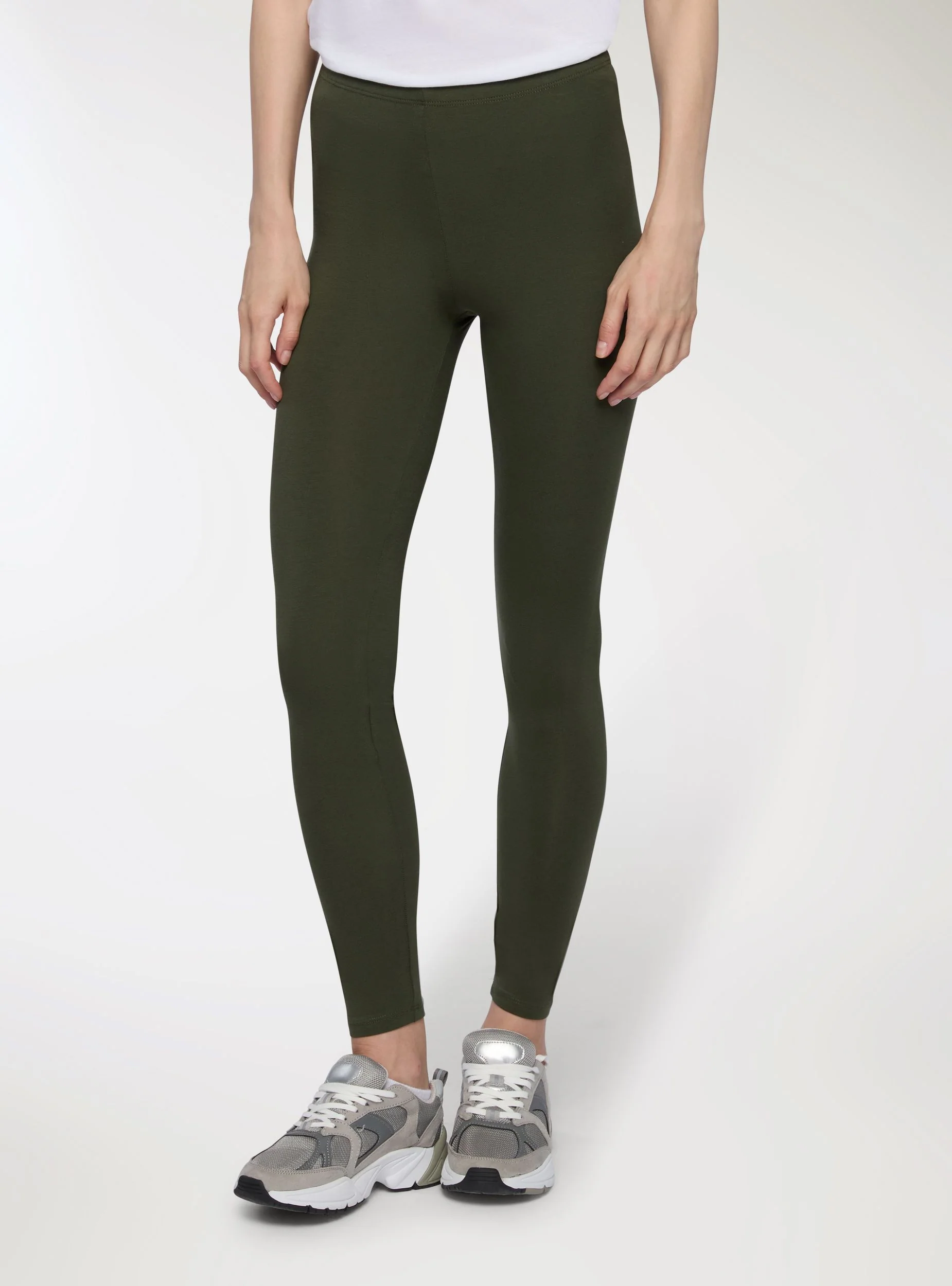 Leggings lunghi a tinta unita - Image 4
