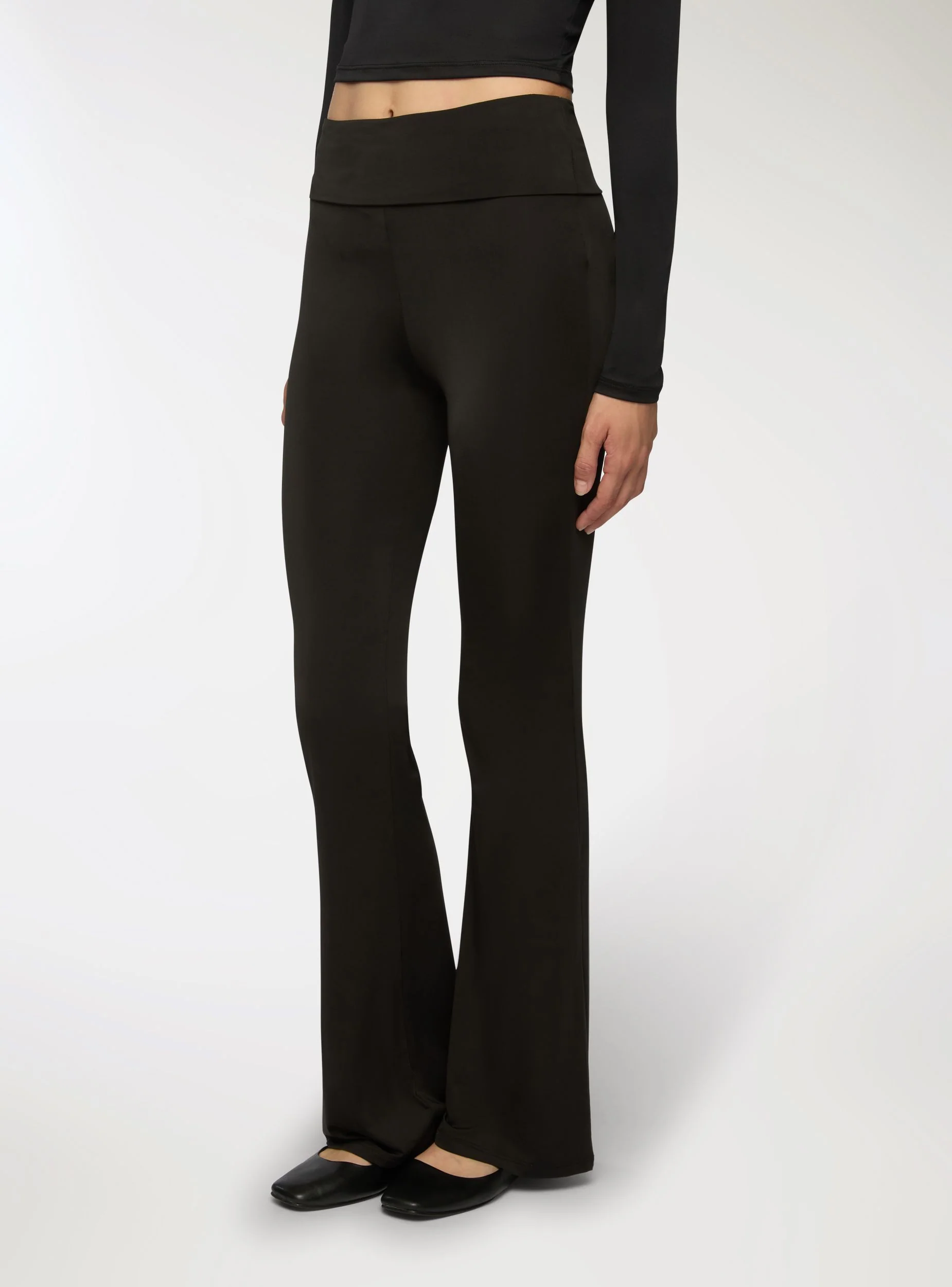 Leggings lunghi a zampa a vita alta - Image 2
